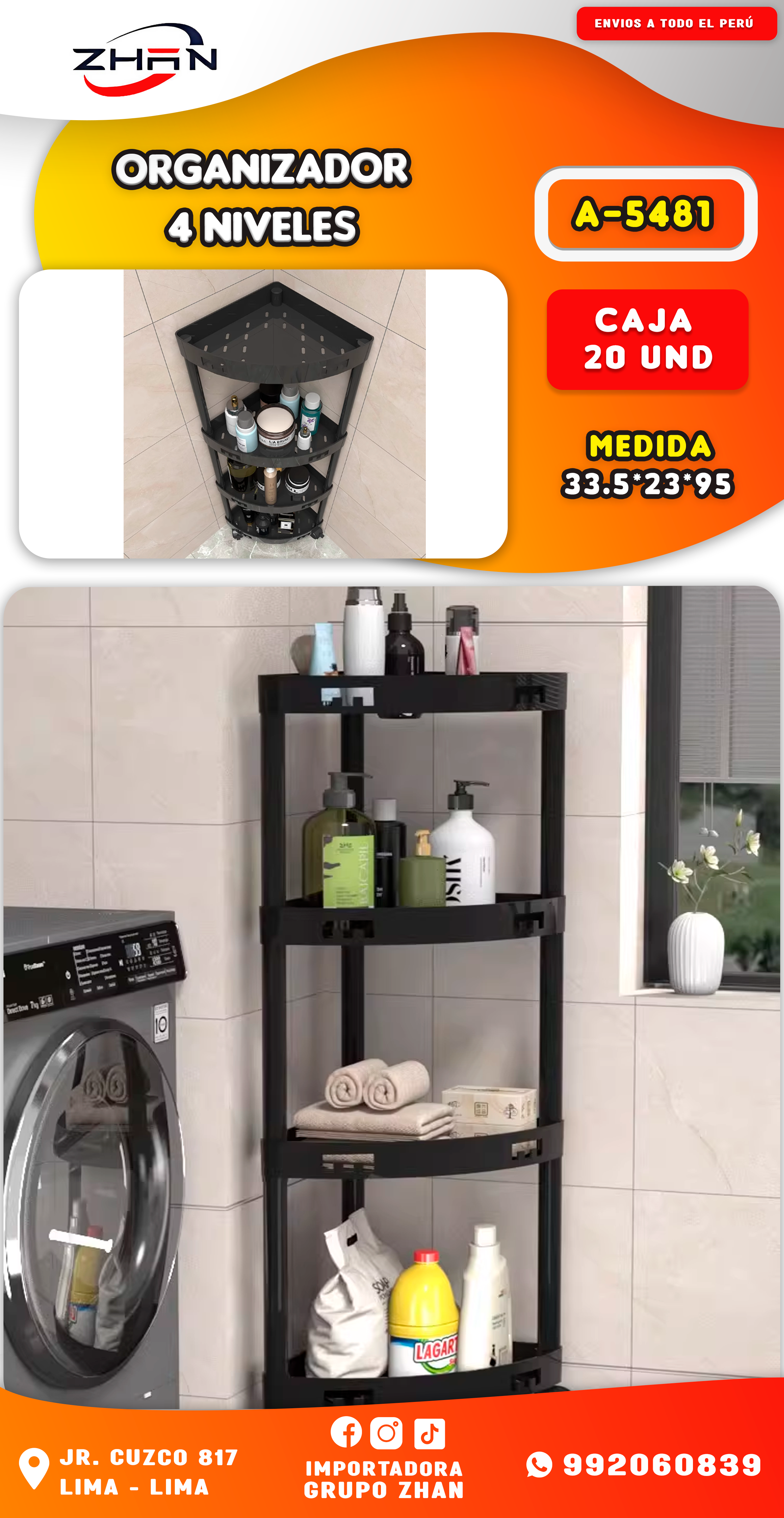 ESTANTE ESQUINERO 4 NIVELES