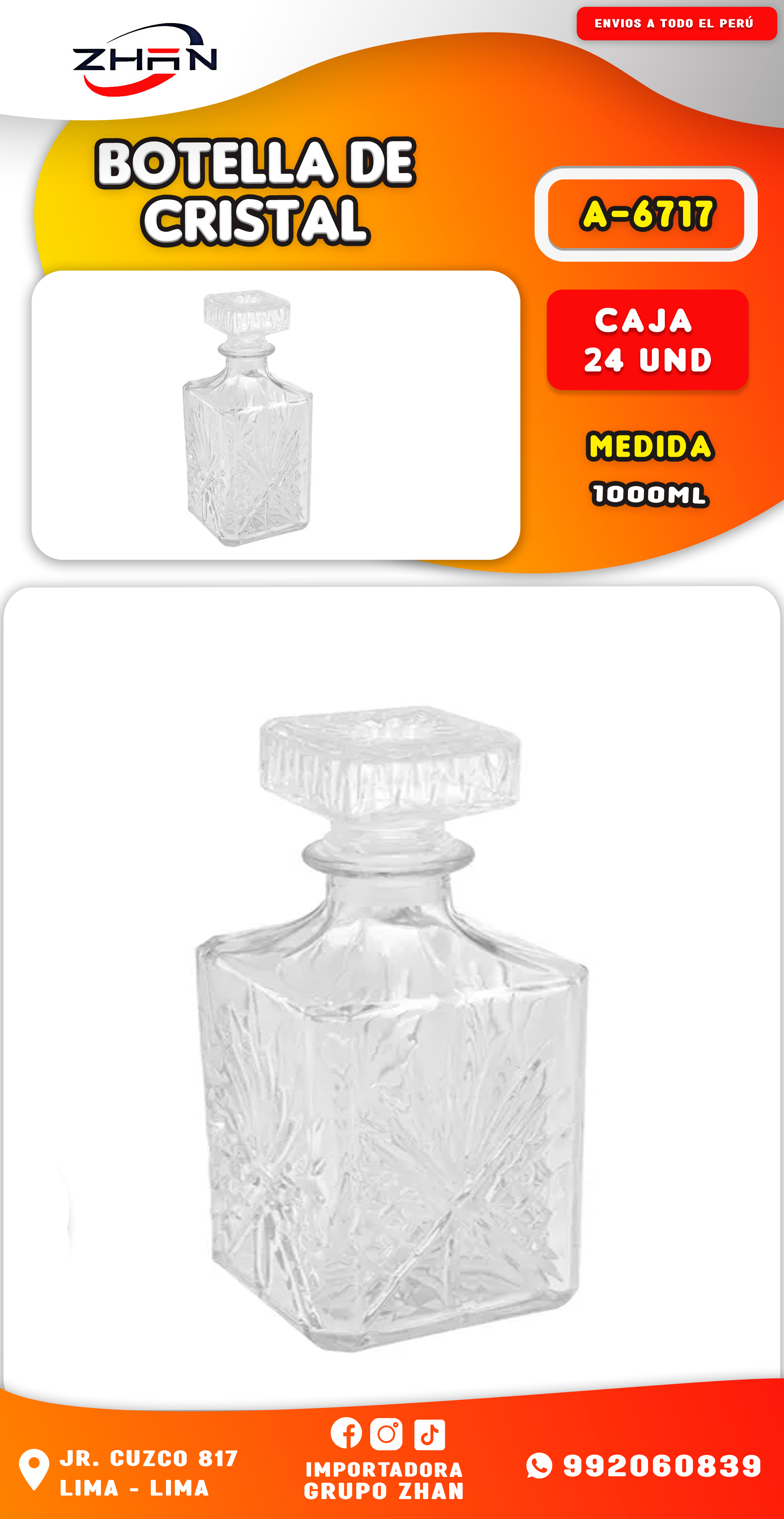 BOTELLA DE CRISTAL