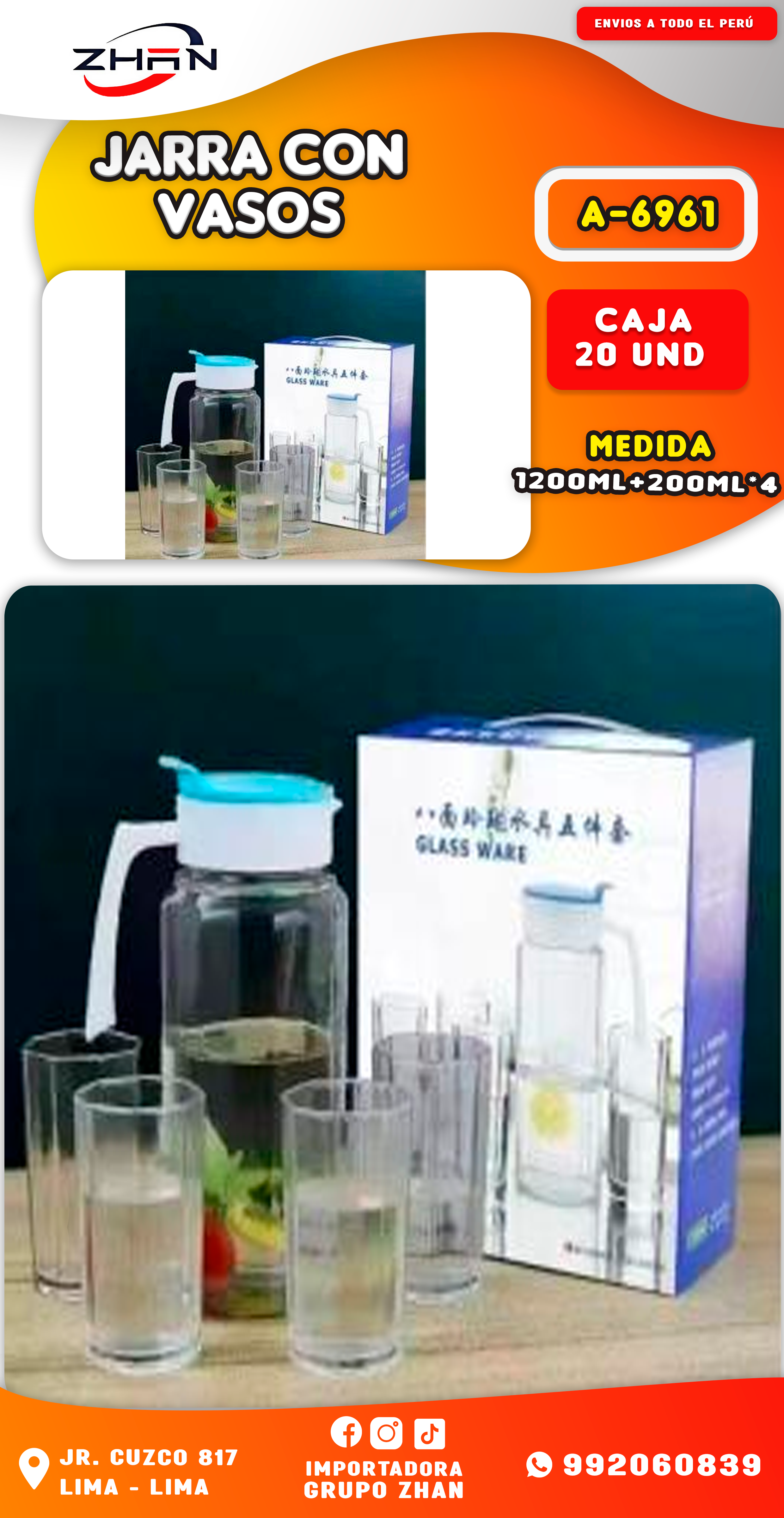 SET DE JARRA CON VASOS