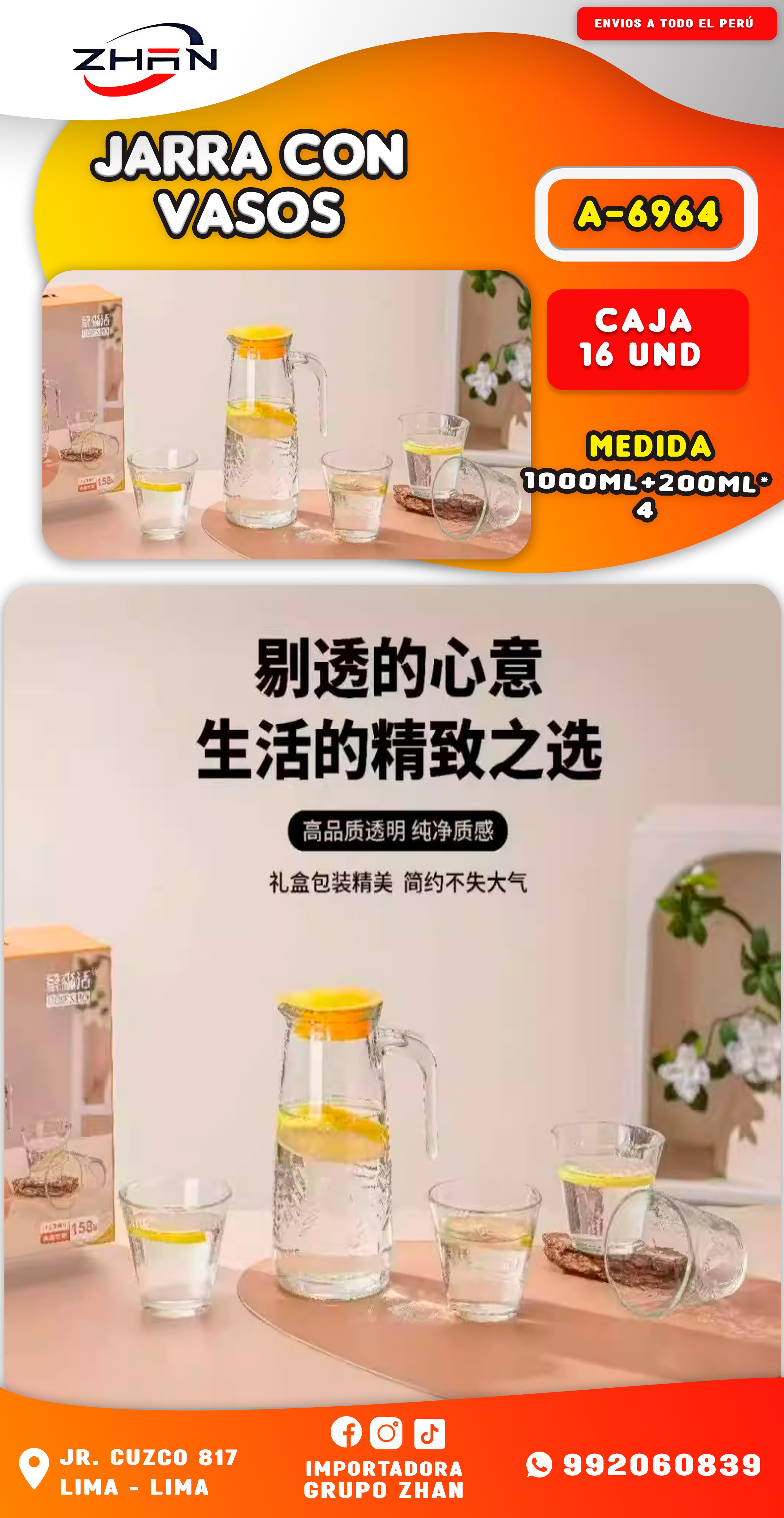 SET DE JARRA CON VASOS