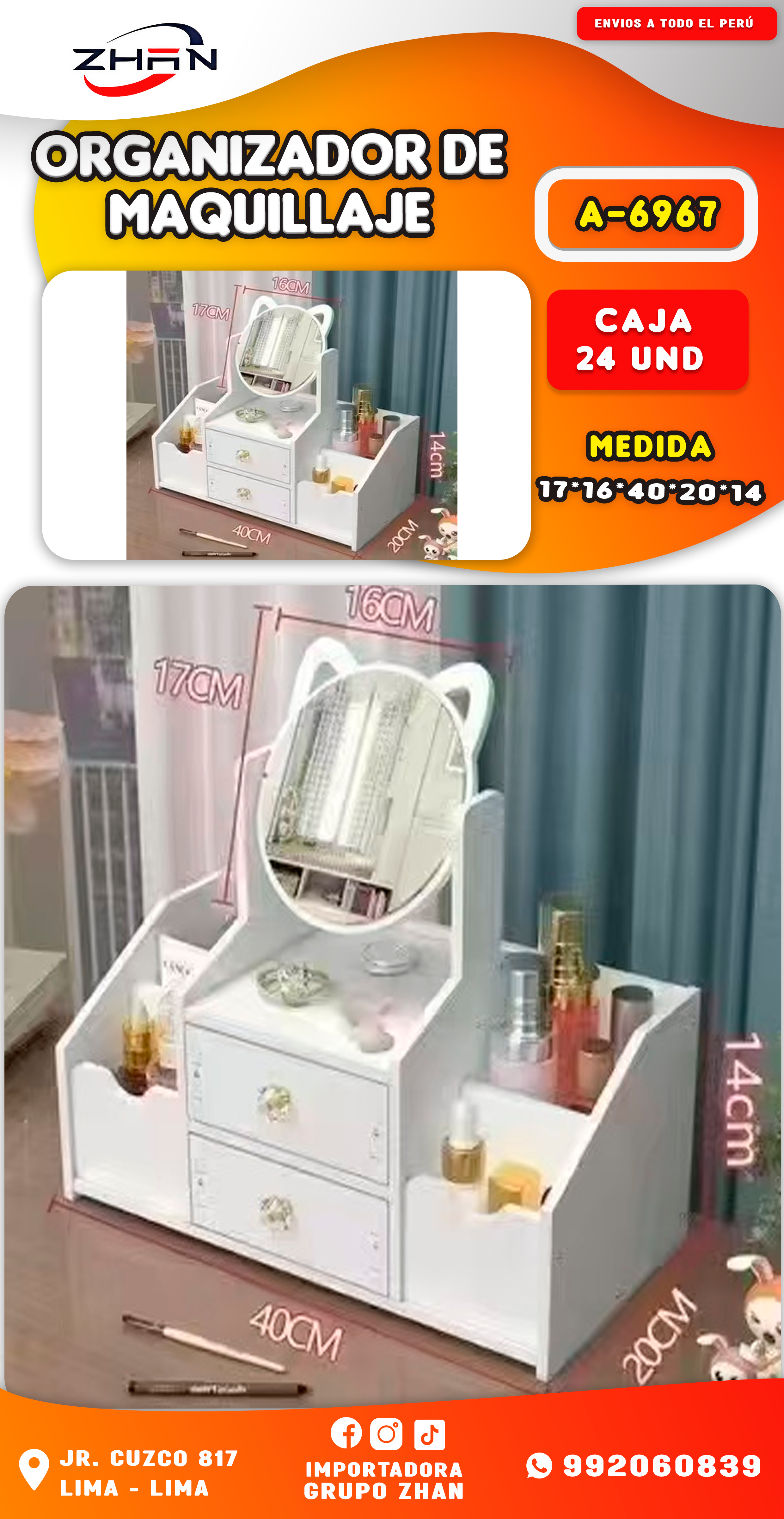 ORGANIZADOR DE MAQUILLAJE