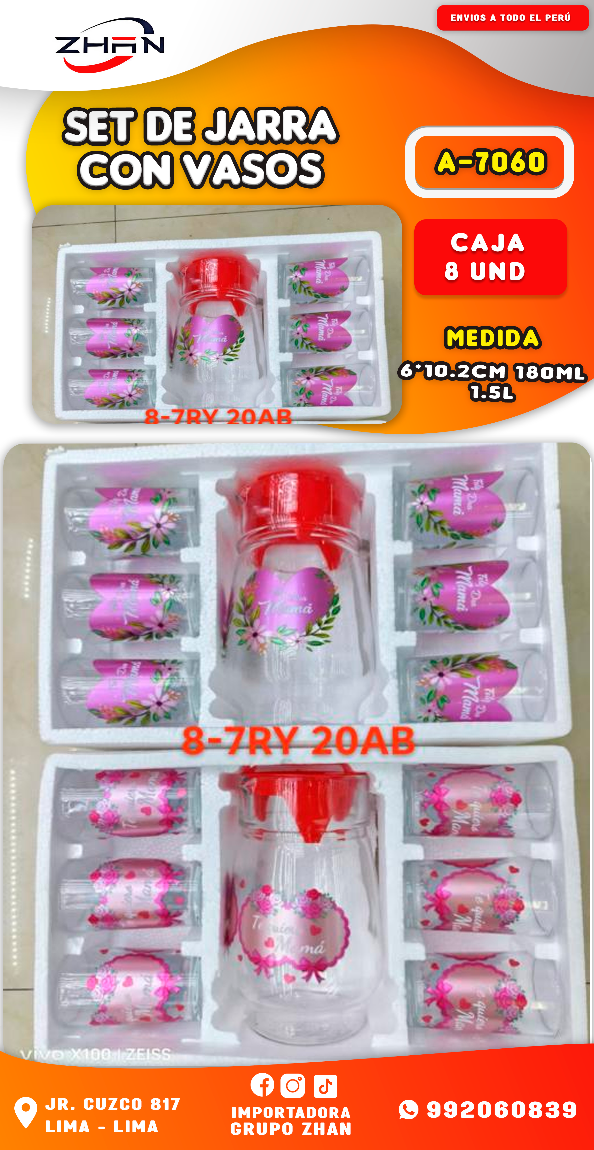 SET DE JARRA CON VASOS