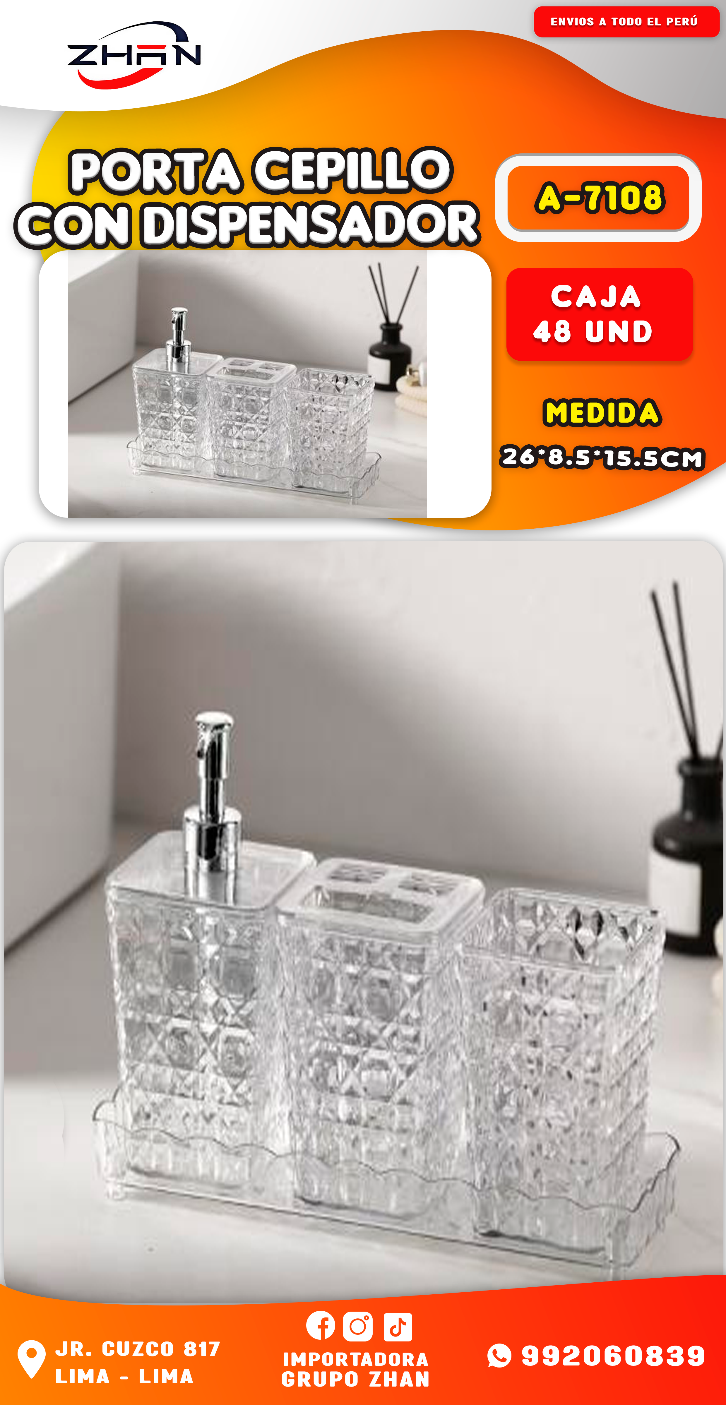 PORTA CEPILLO CON DISPENSADOR
