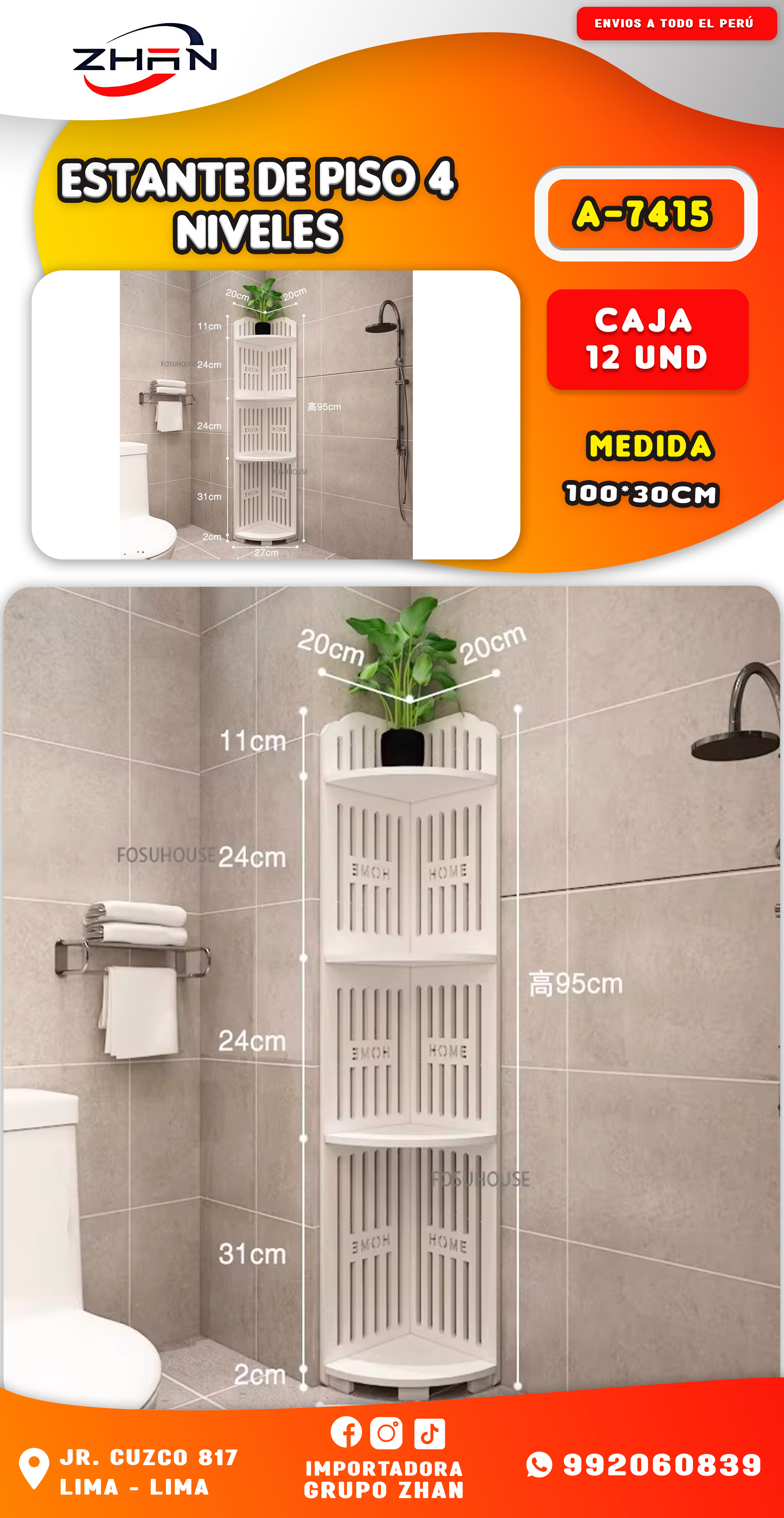 ESTANTE DE PISO 4 NIVELES