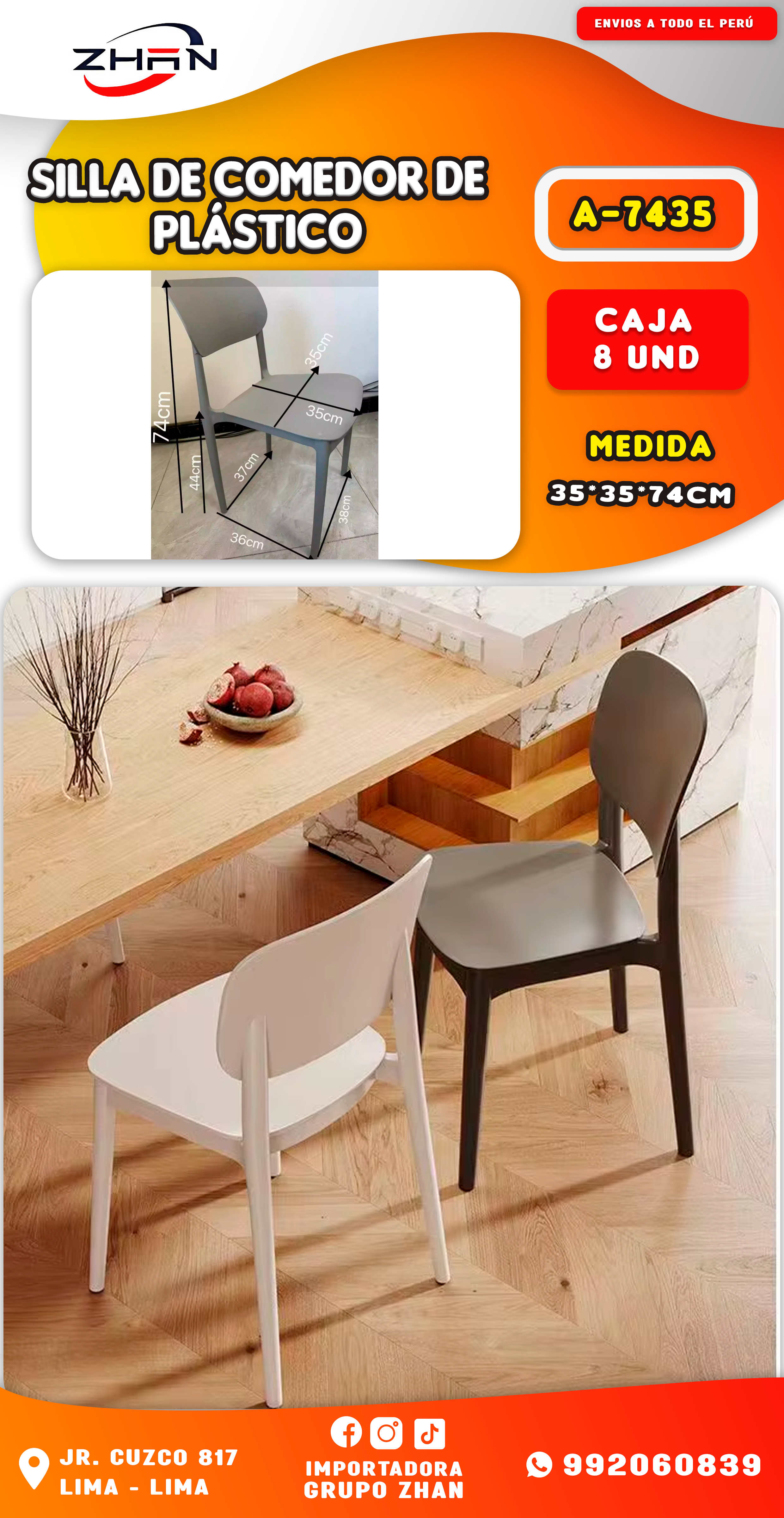 SILLA DE COMEDOR DE PLÁSTICO