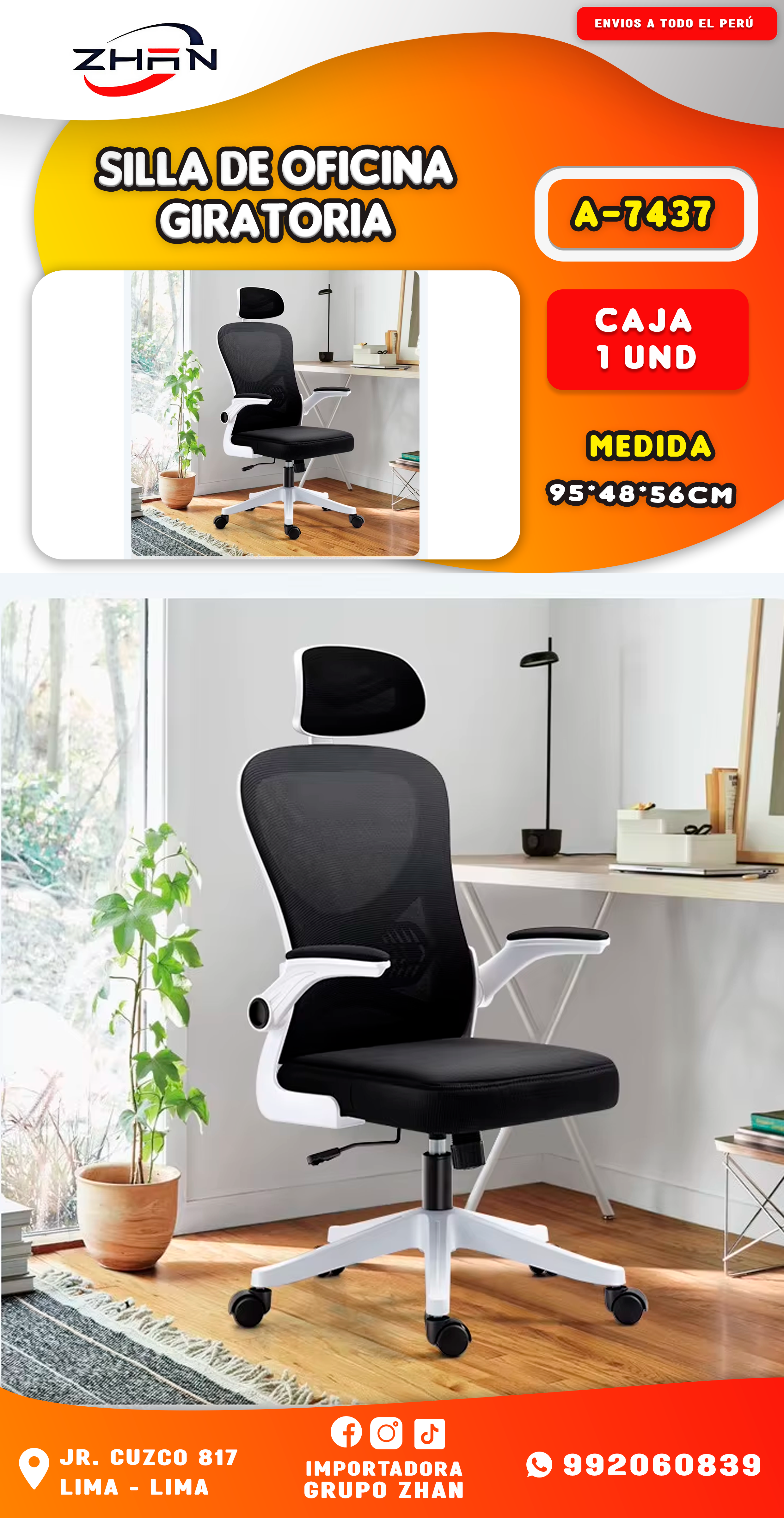SILLA DE OFICINA GIRATORIA