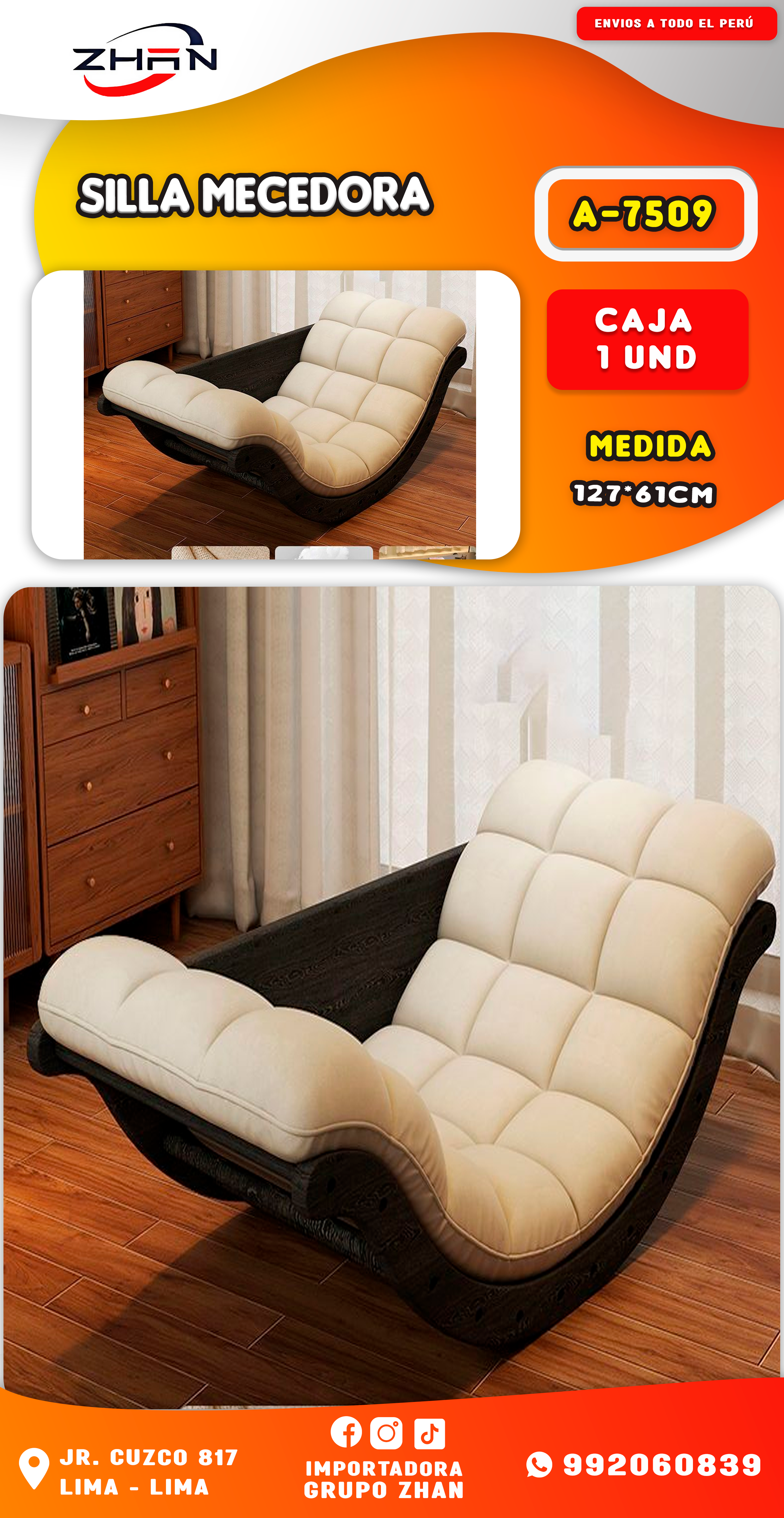 SILLA MECEDORA TIPO BALANCÍN EN FORMA DE BANANA