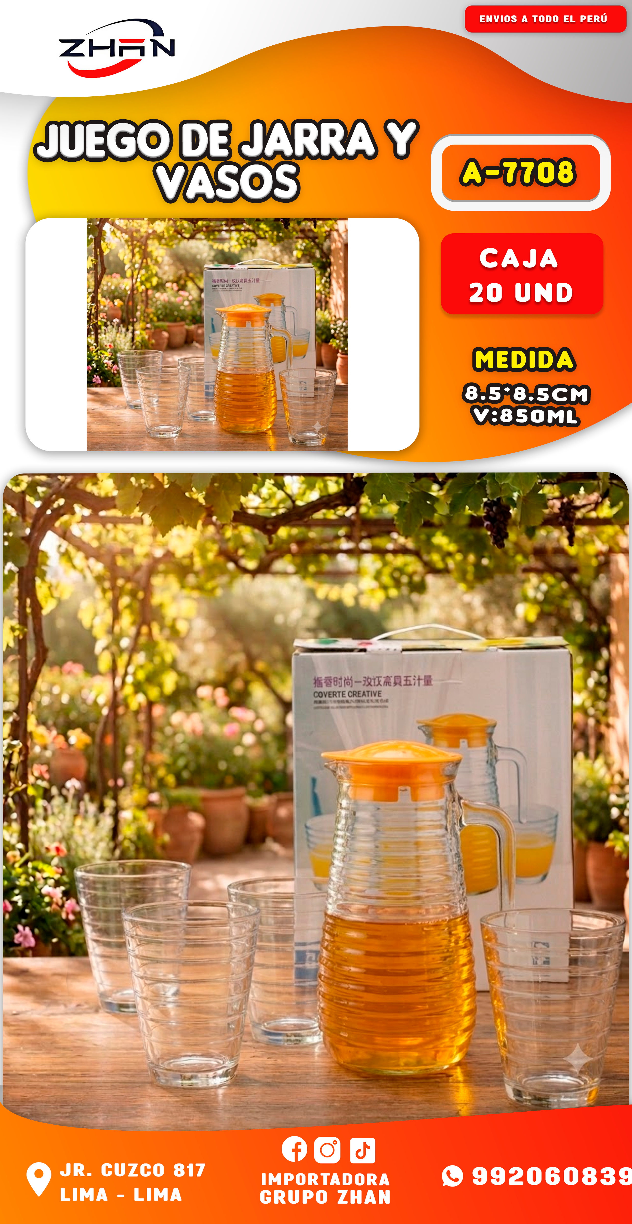 SET DE VASOS  CON JARRA
