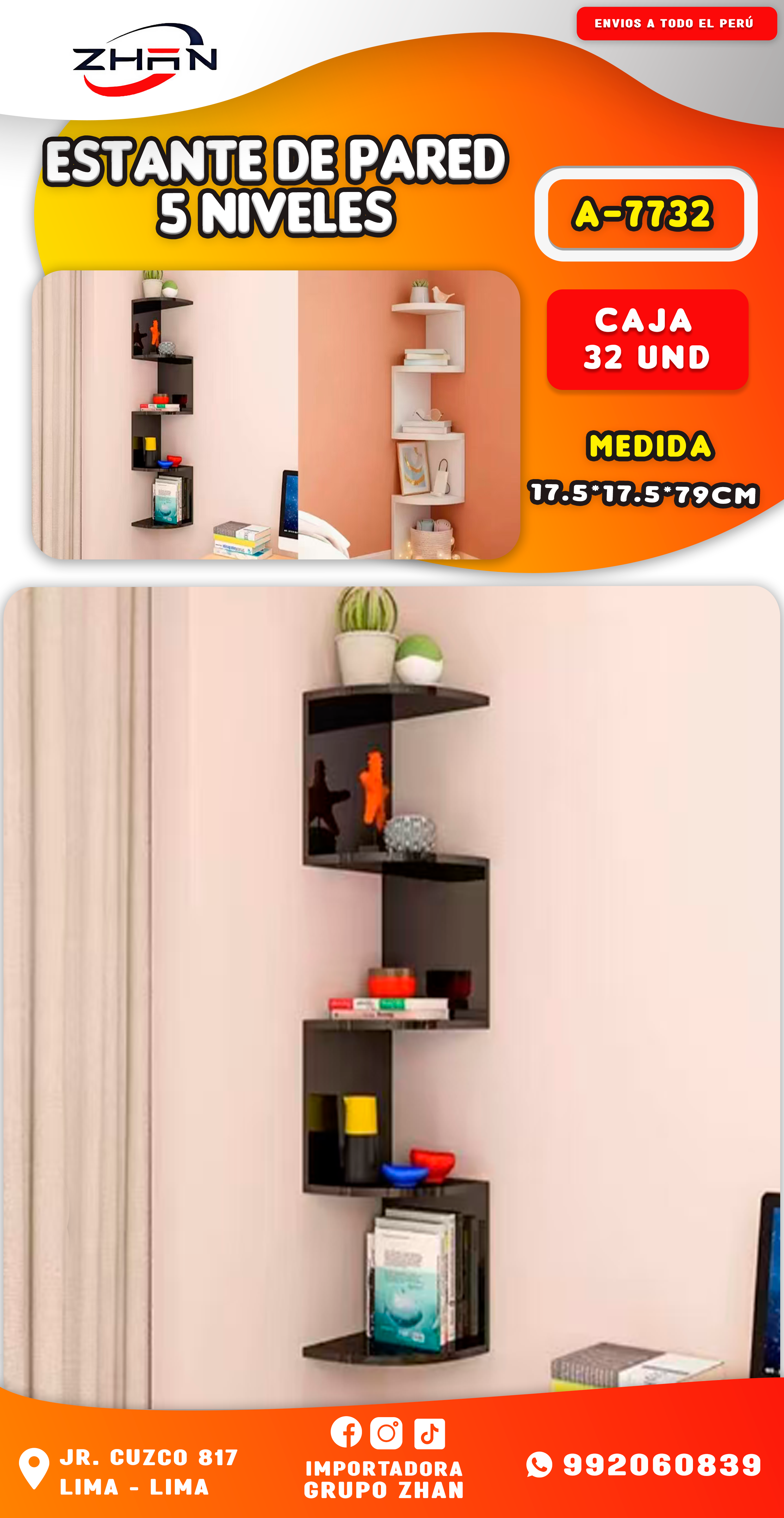 ESTANTE DE PARED 5 NIVELES