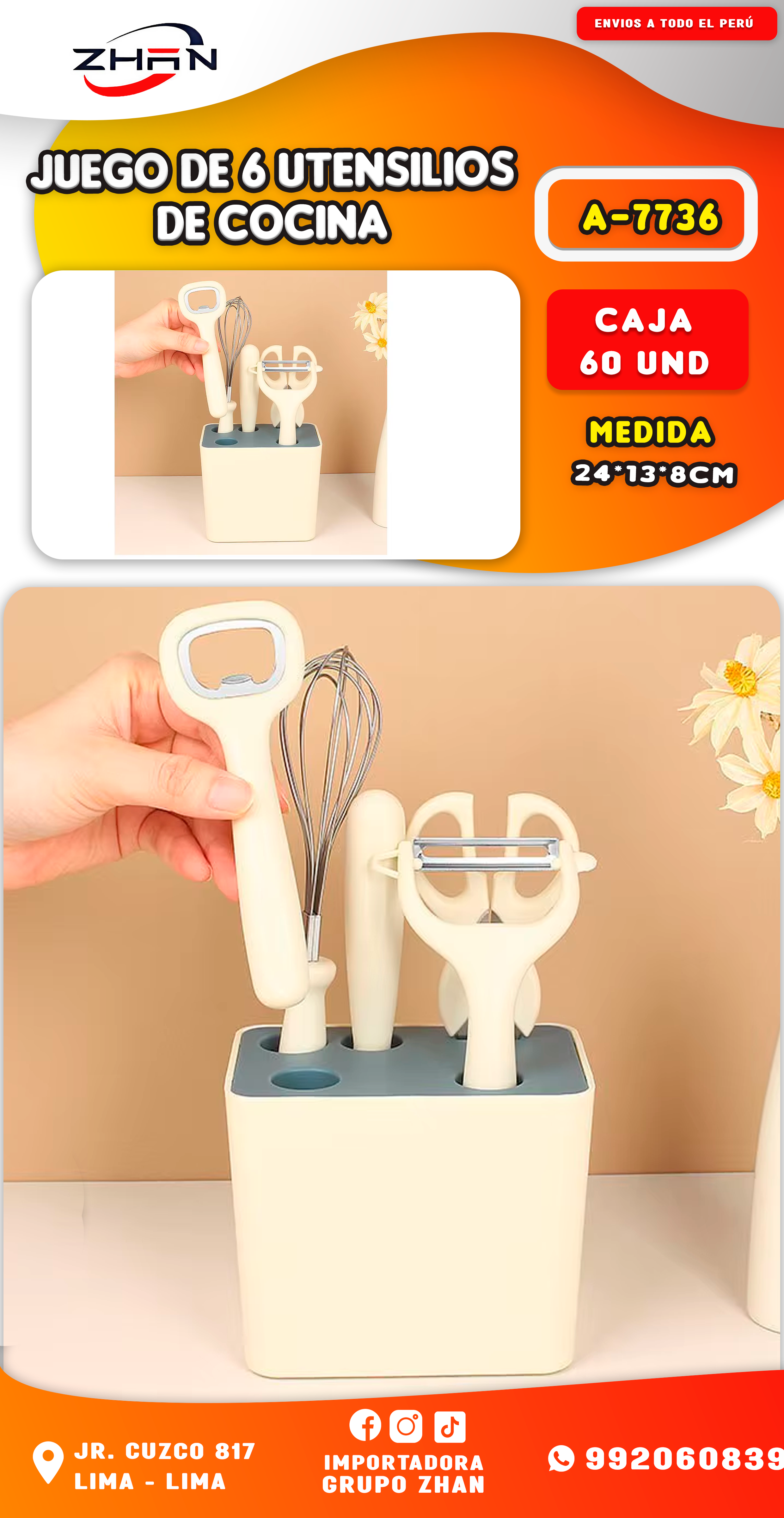 JUEGO DE 6 UTENSILIOS DE COCINA