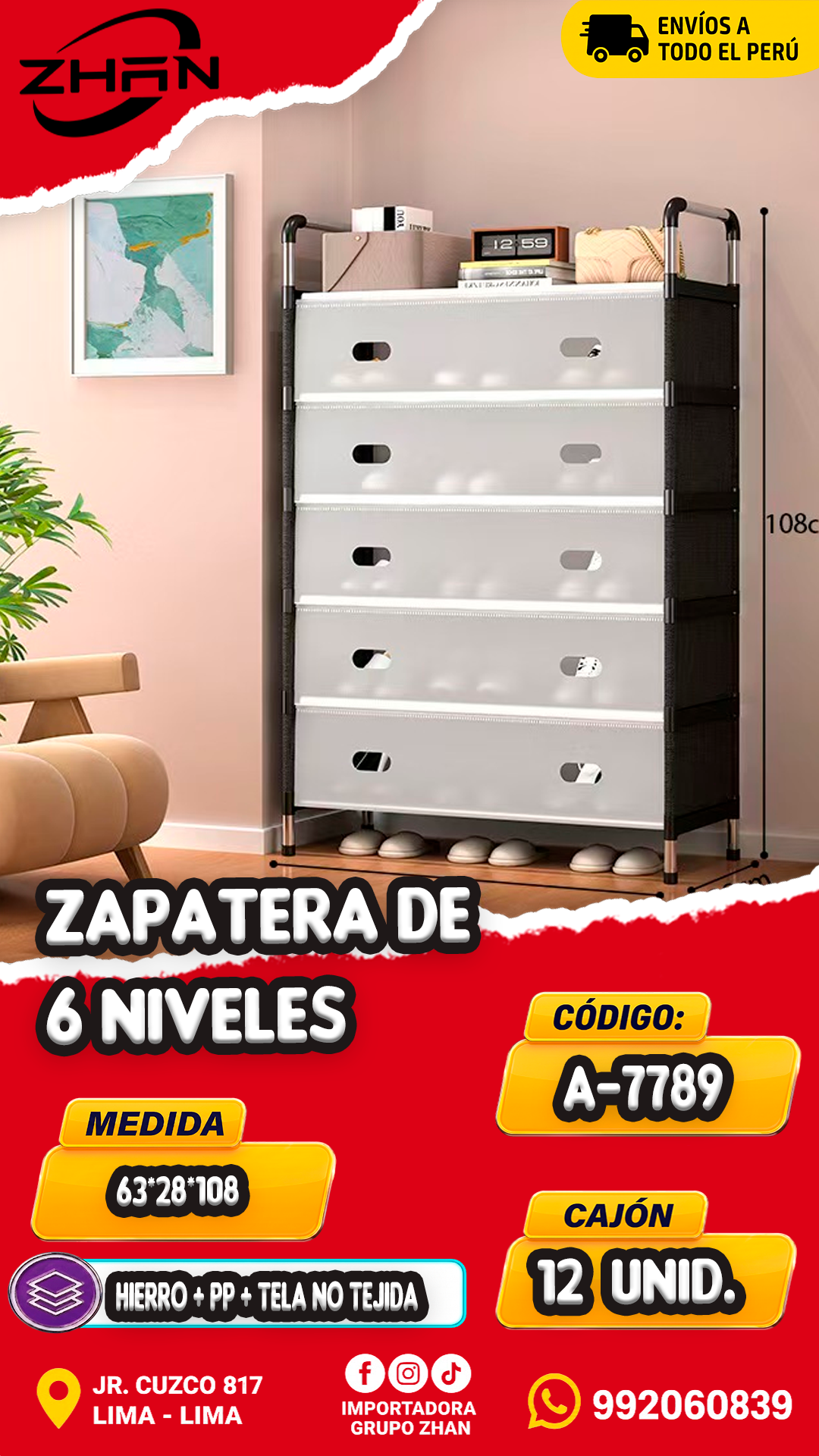 ZAPATERA DE 6 NIVELES