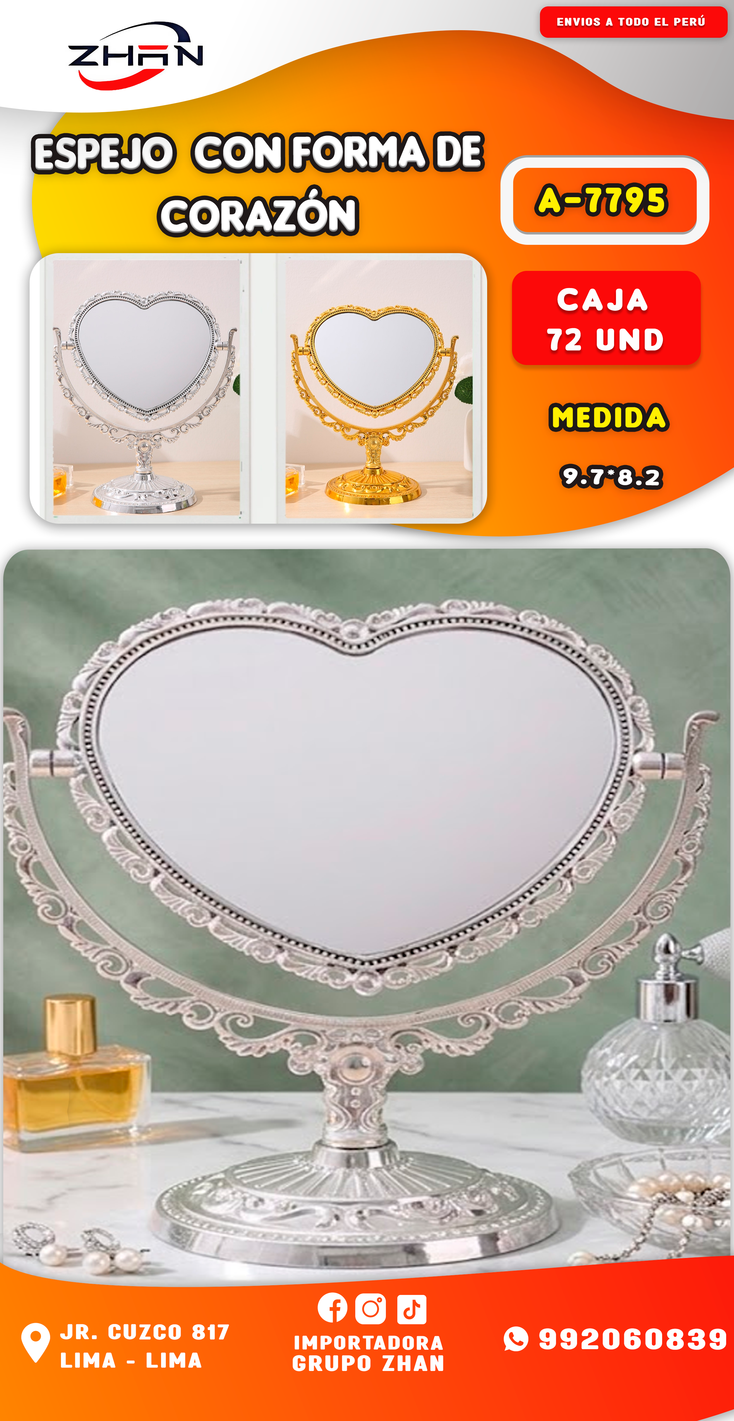 ESPEJO  CON FORMA DE CORAZÓN