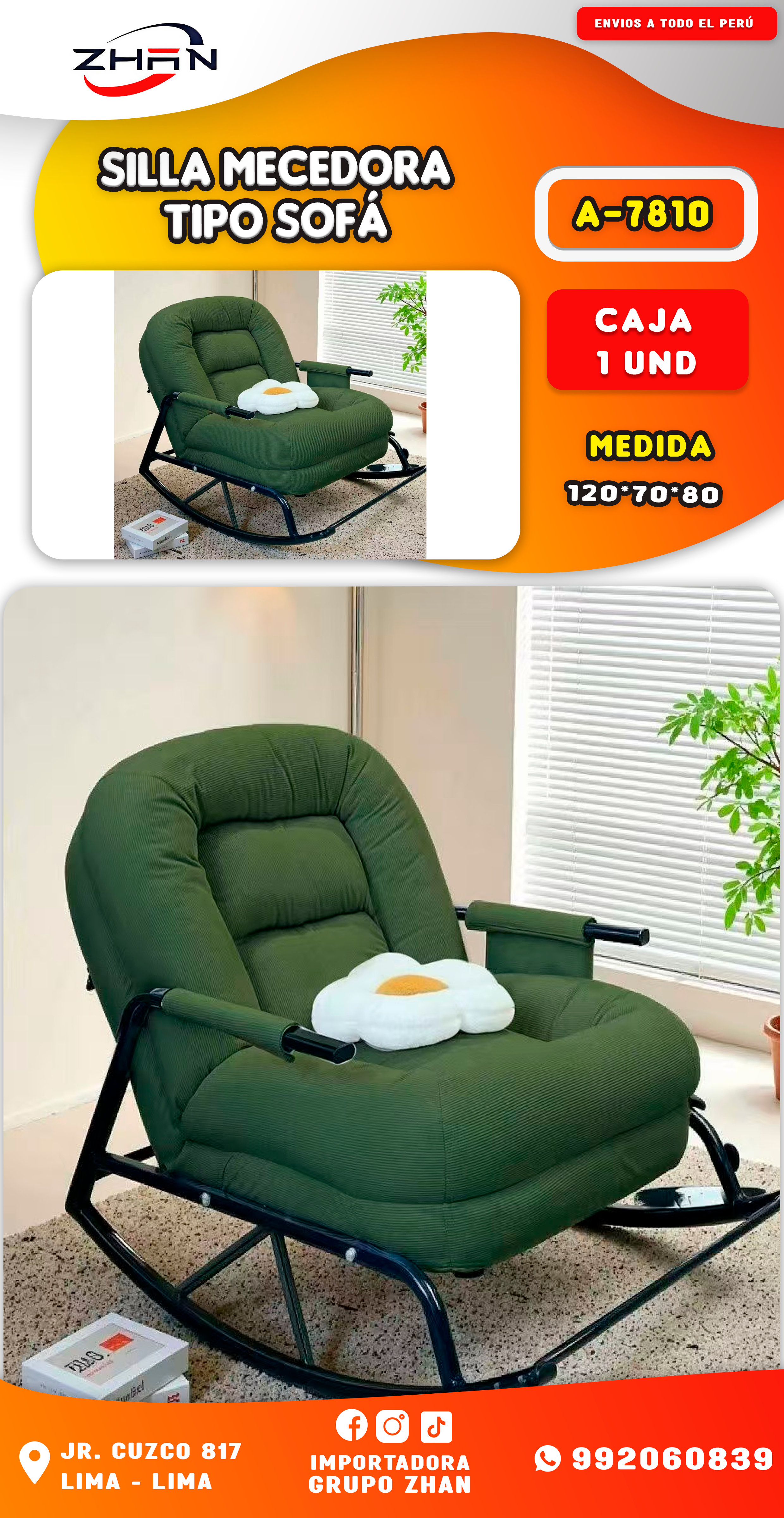 SILLA MECEDORA TIPO SOFÁ