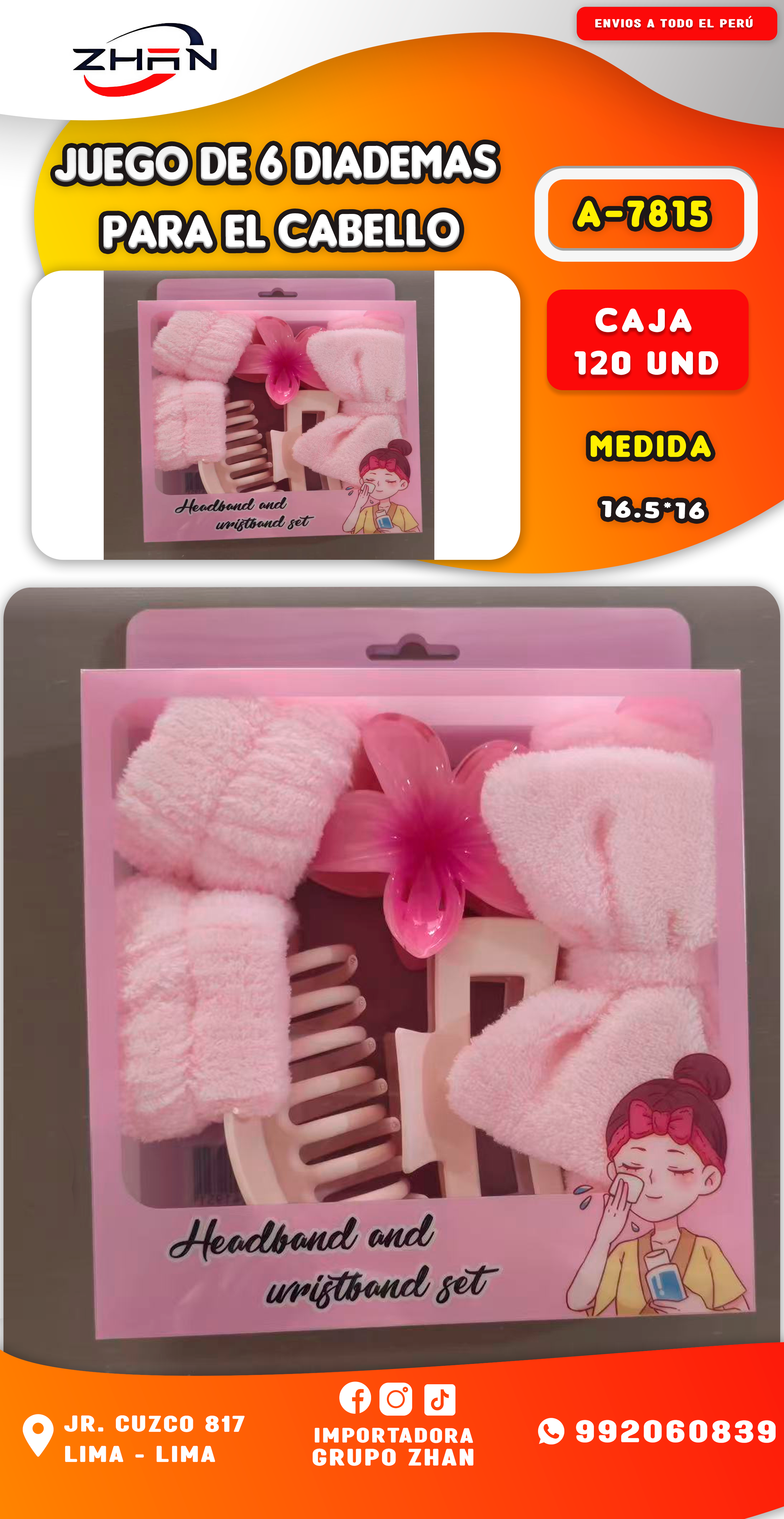 JUEGO DE 6 DIADEMAS PARA EL CABELLO