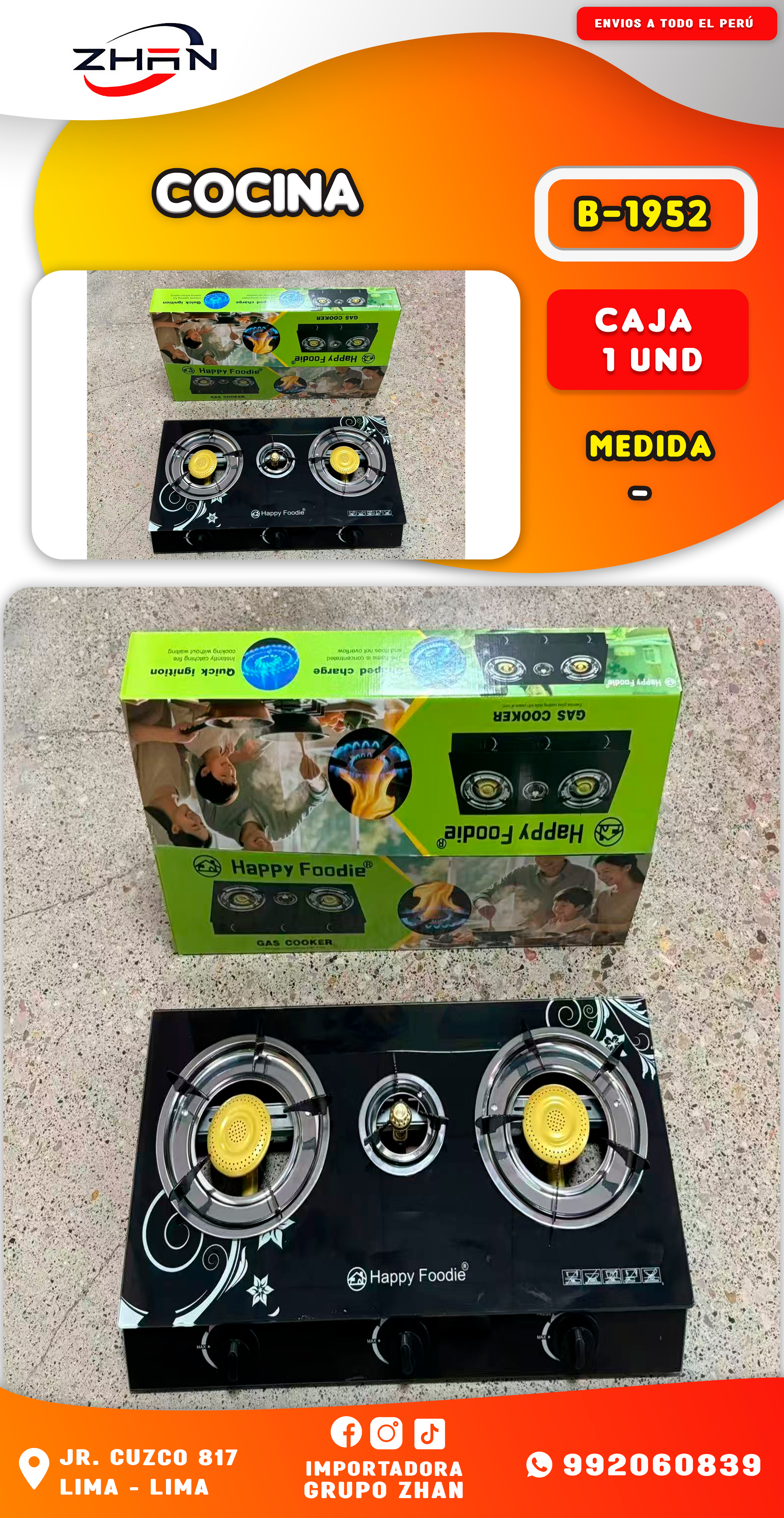 COCINA CON TRIPLE HORNILLA