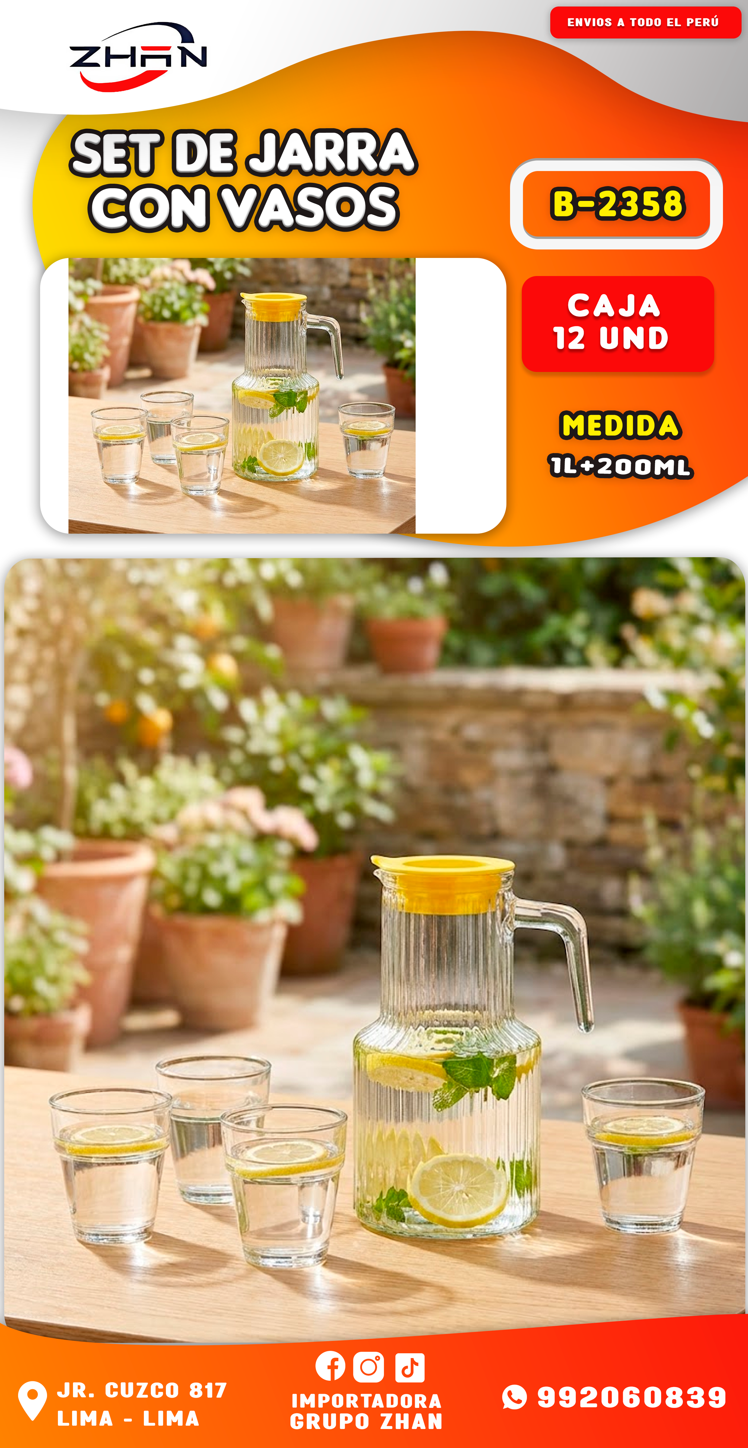 SET DE JARRA CON VASOS