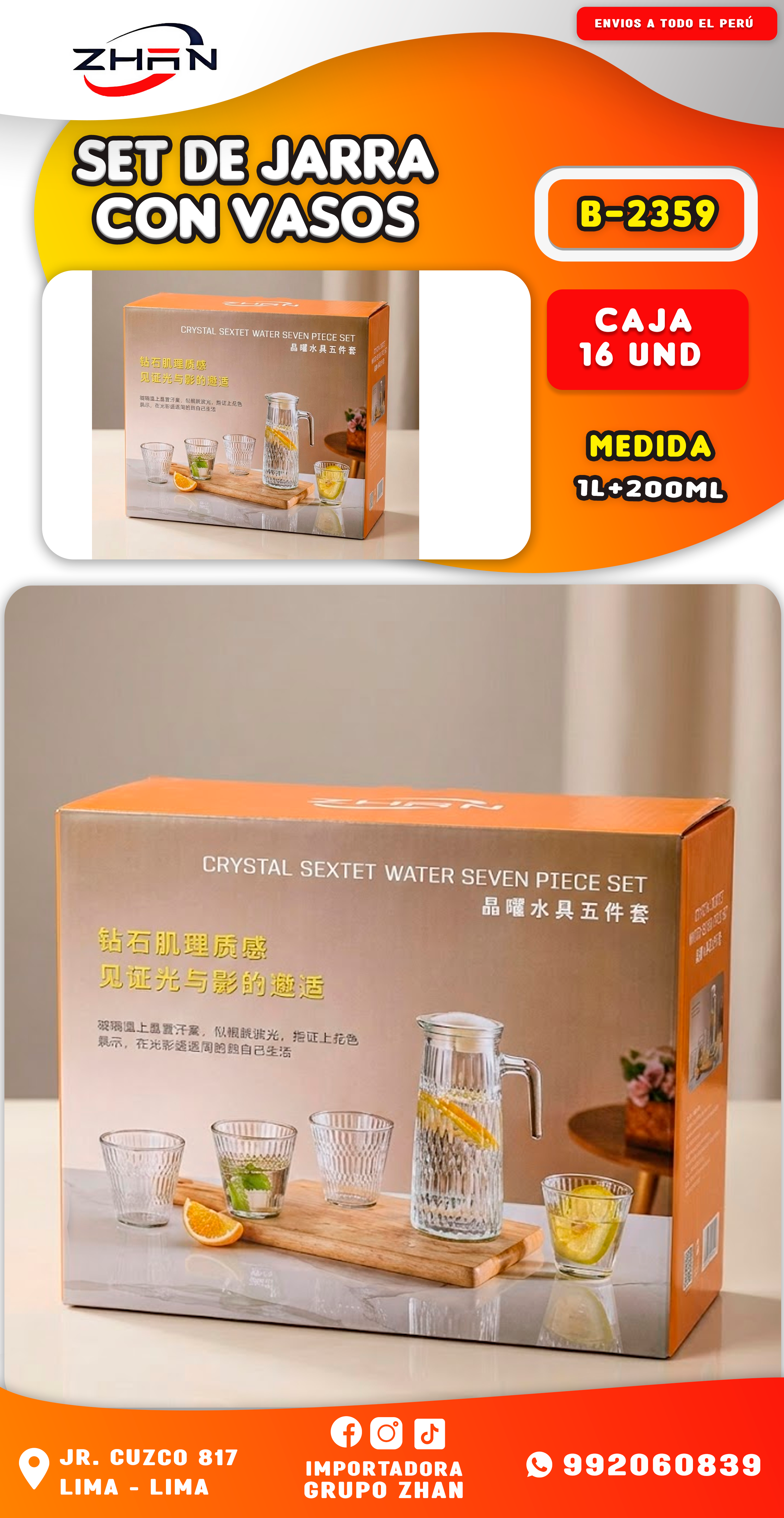 SET DE JARRA CON VASOS