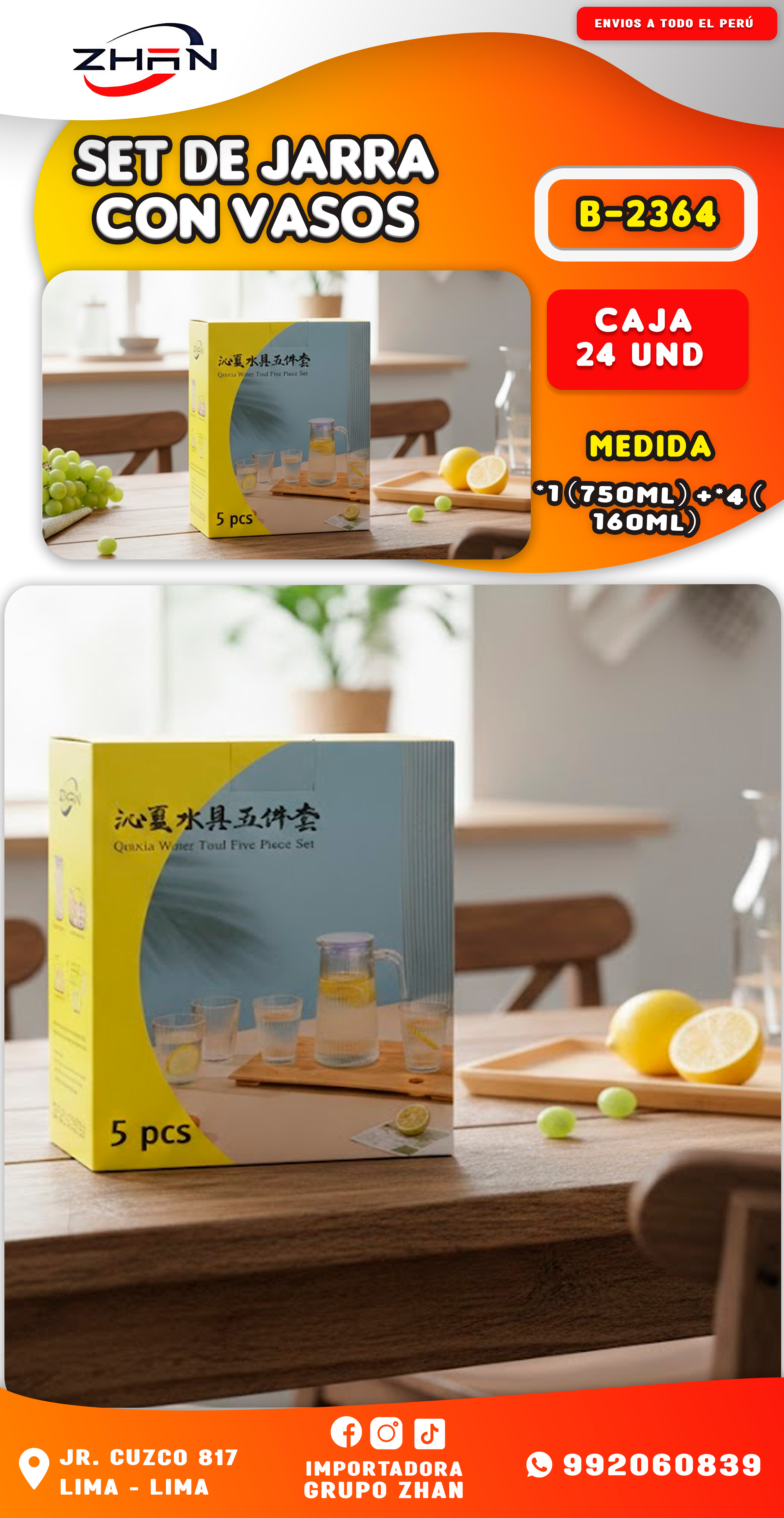 SET DE JARRA CON VASOS