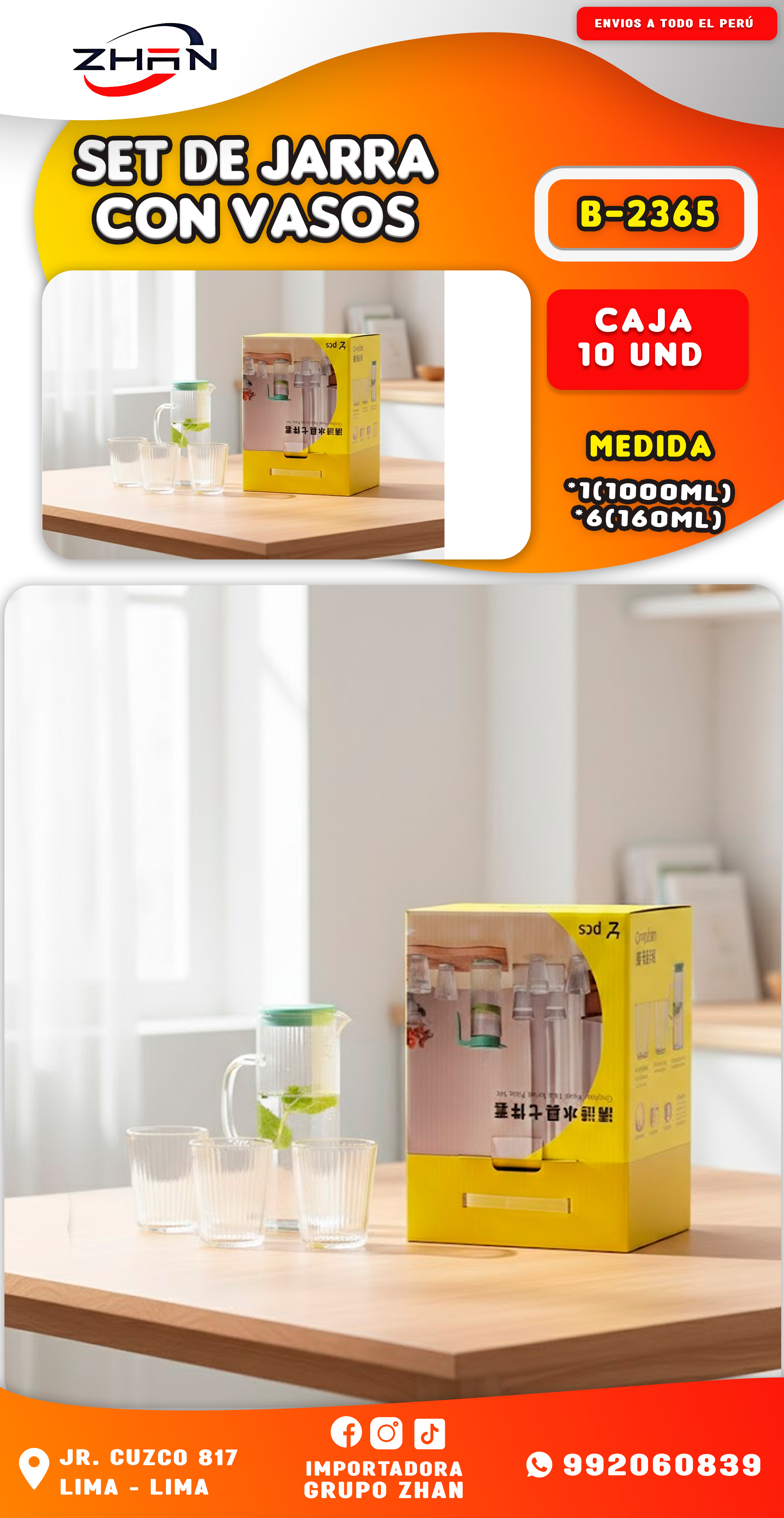 SET DE JARRA CON VASOS