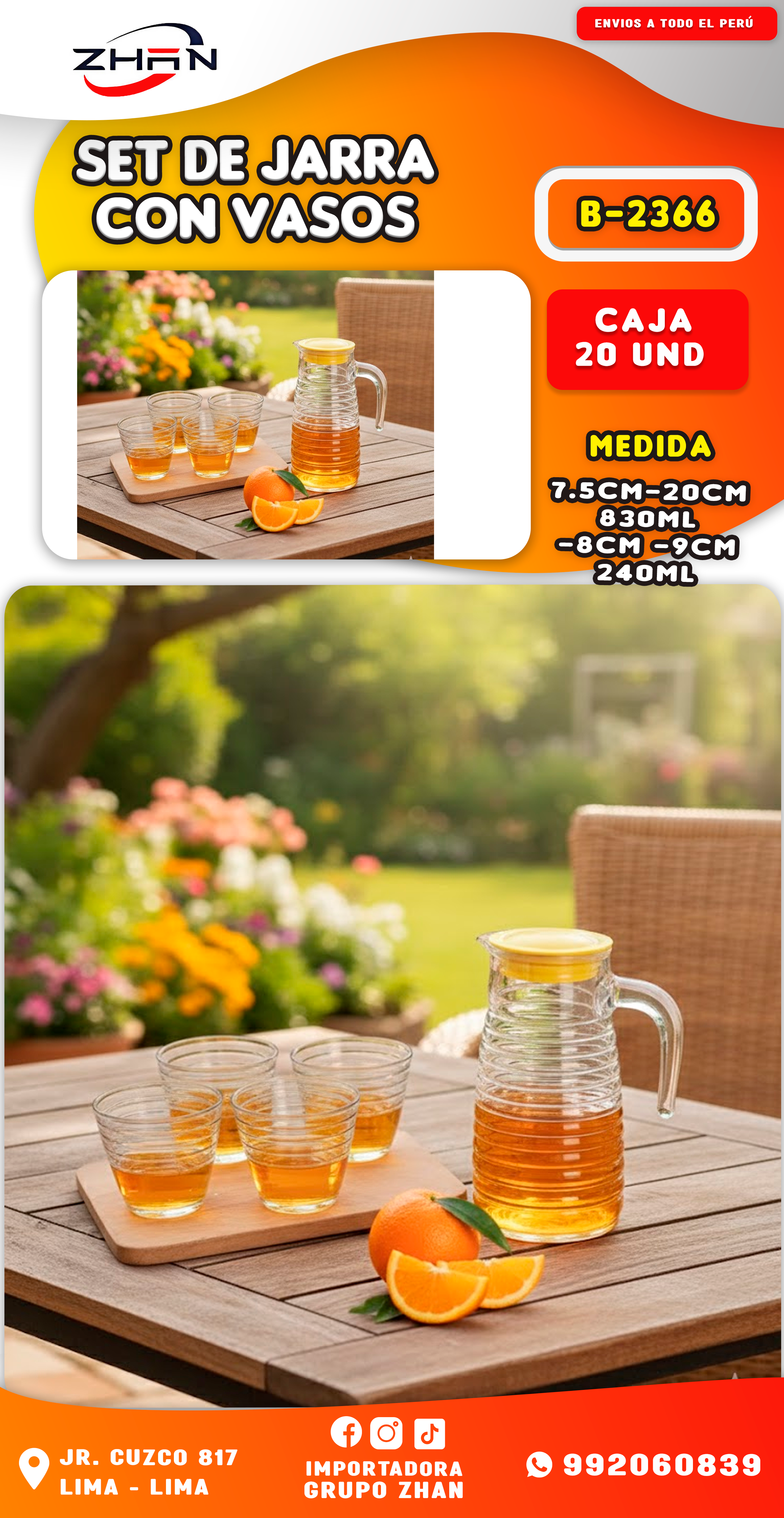 SET DE JARRA CON VASOS