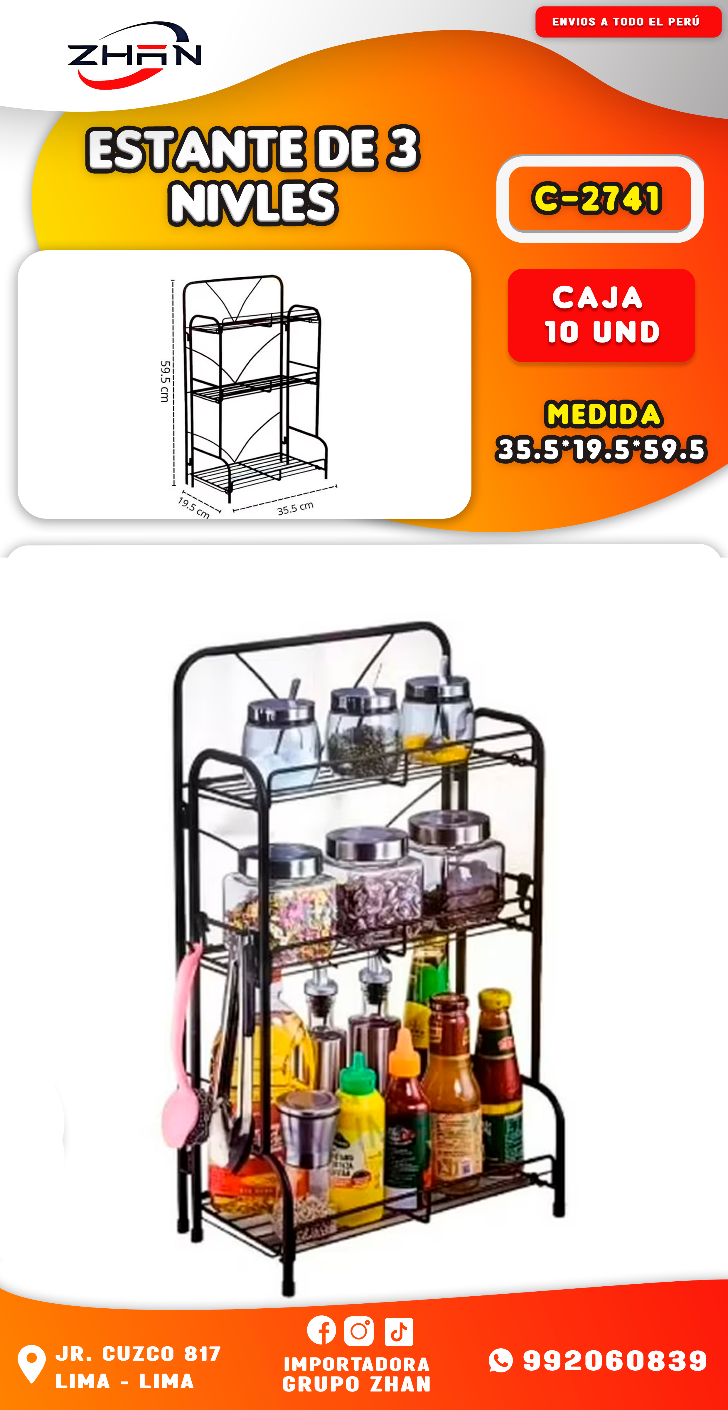 ESTANTE DE 3 NIVELES