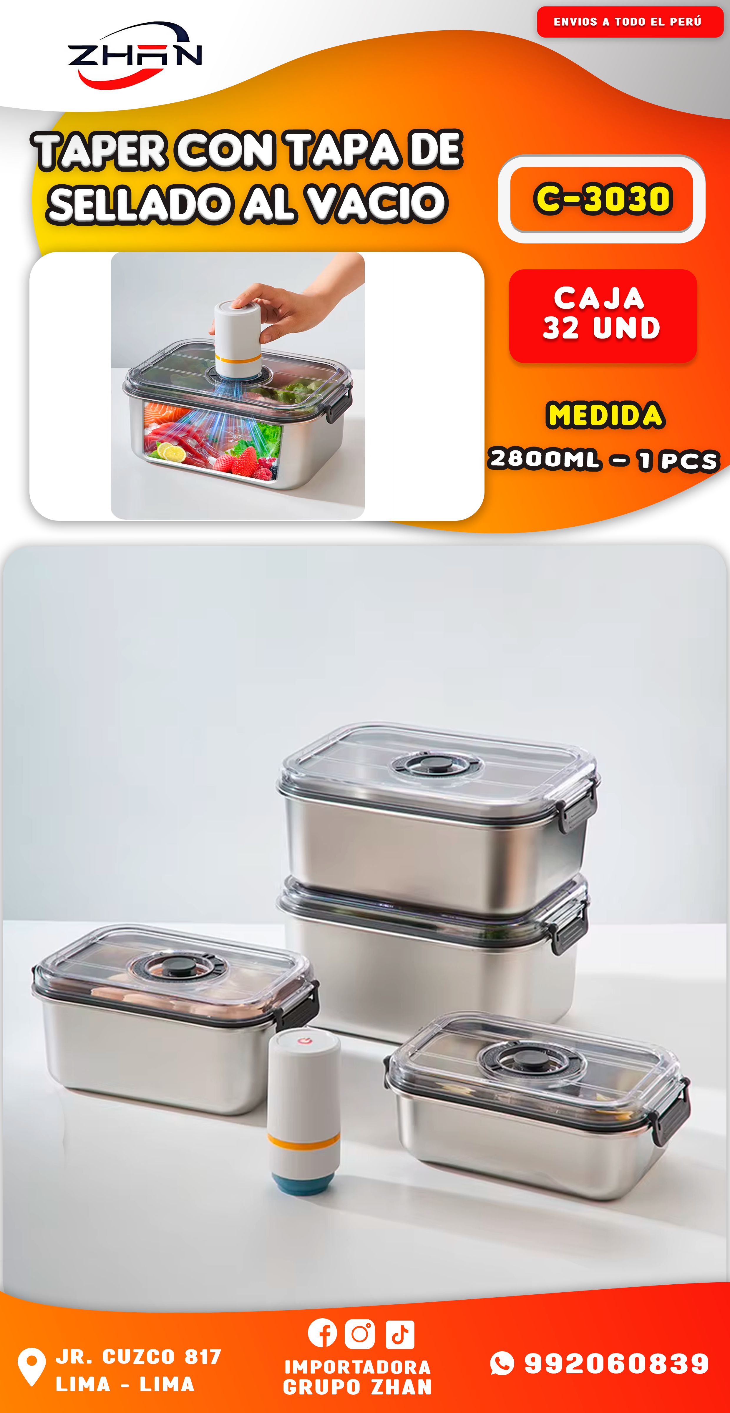 TAPER CON TAPA DE SELLADO AL VACIO