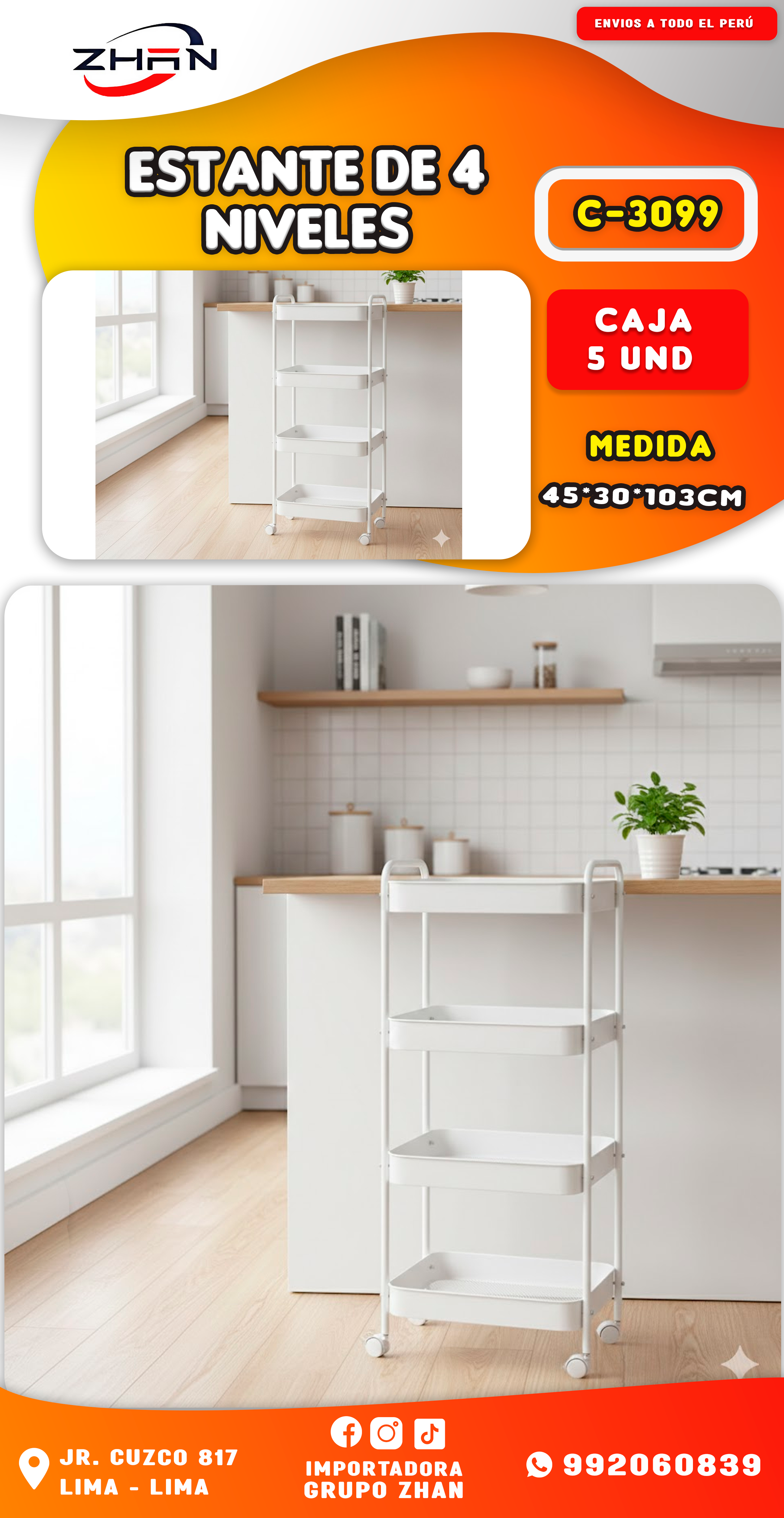 ESTANTE DE 4 NIVELES