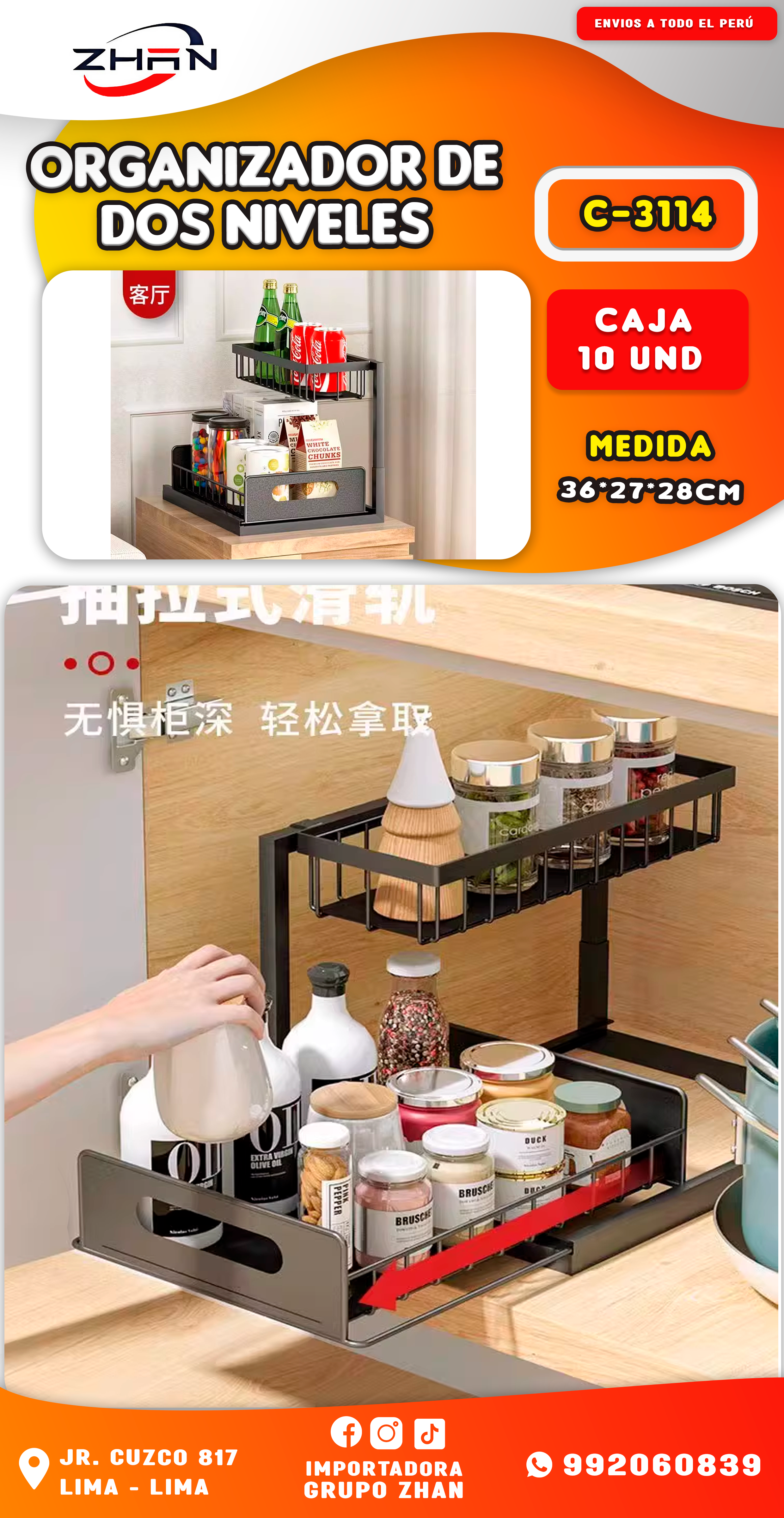 ORGANIZADOR DE DOS NIVELES