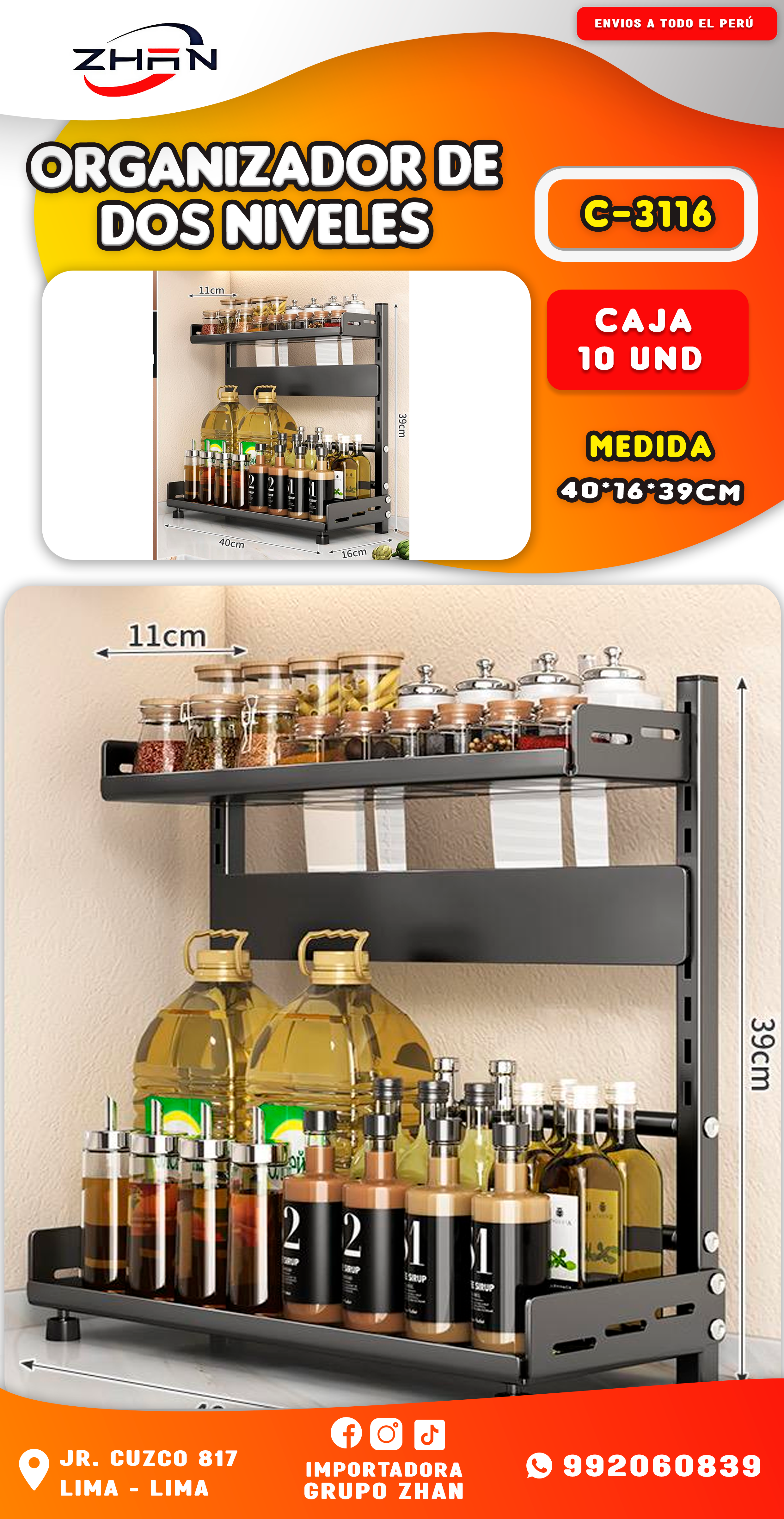 ORGANIZADOR DE DOS NIVELES