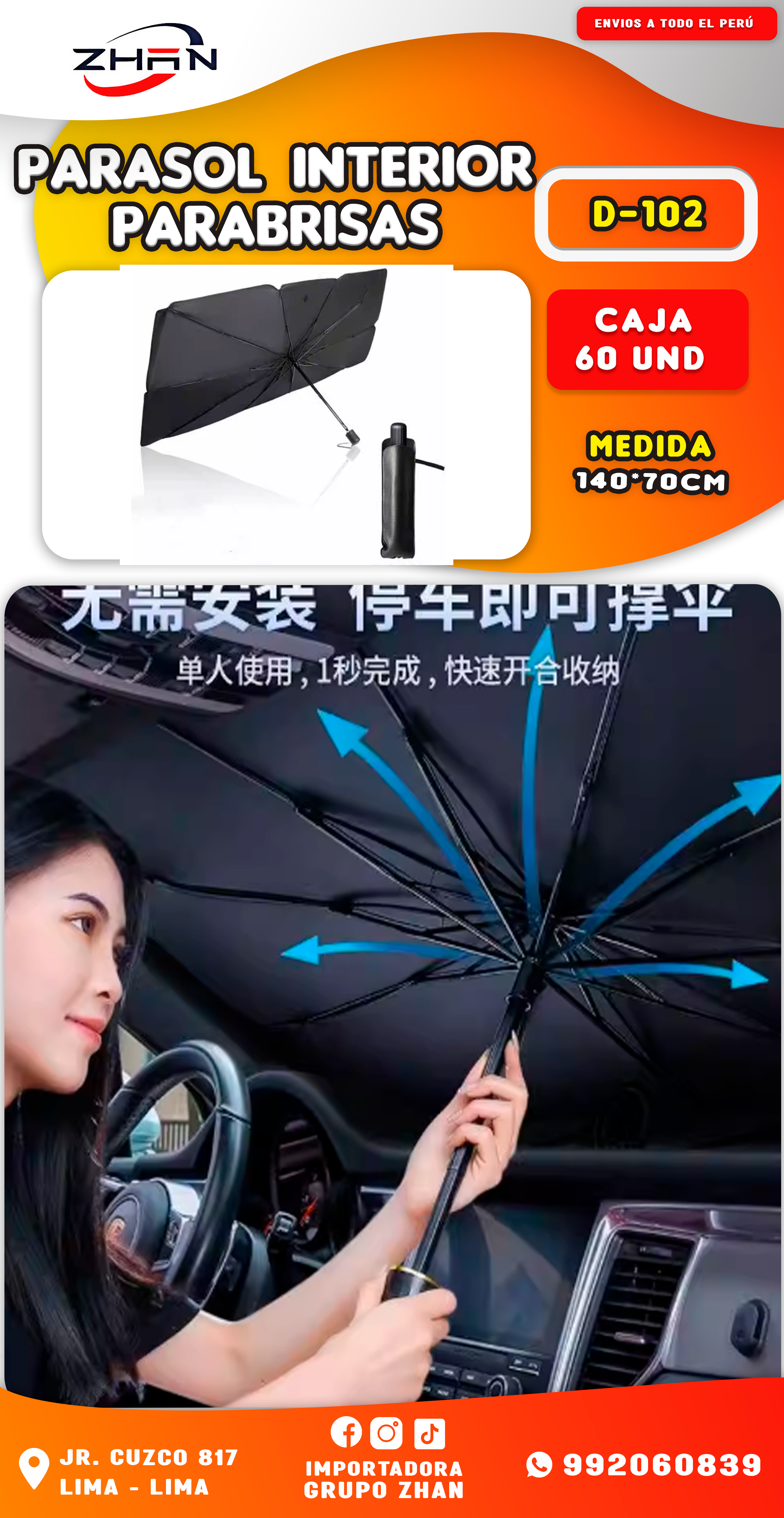 PARASOL PARA COCHE CON ESTUCHE