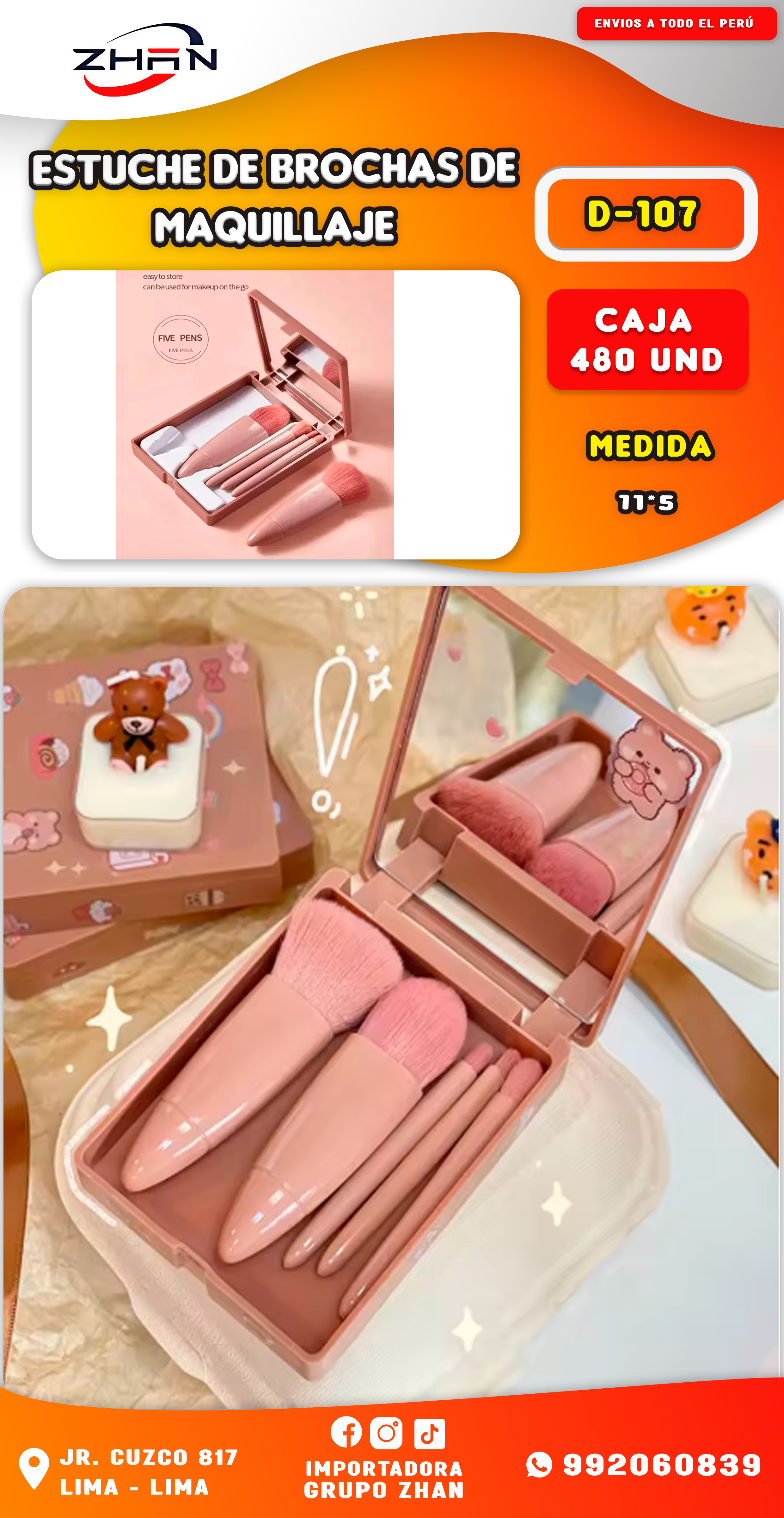 ESTUCHE DE BROCHAS DE MAQUILLAJE