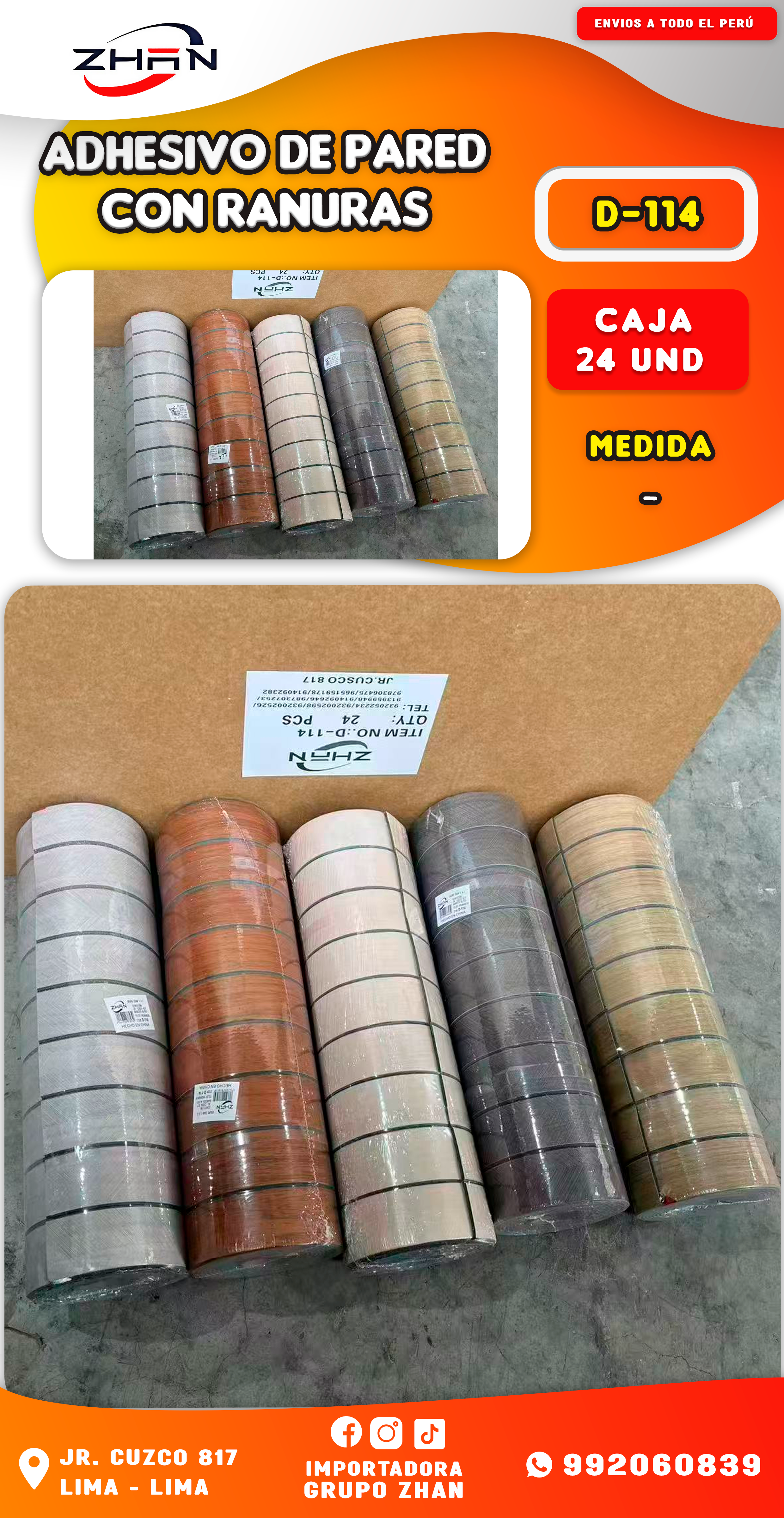 ADHESIVO DE PARED CON RANURA