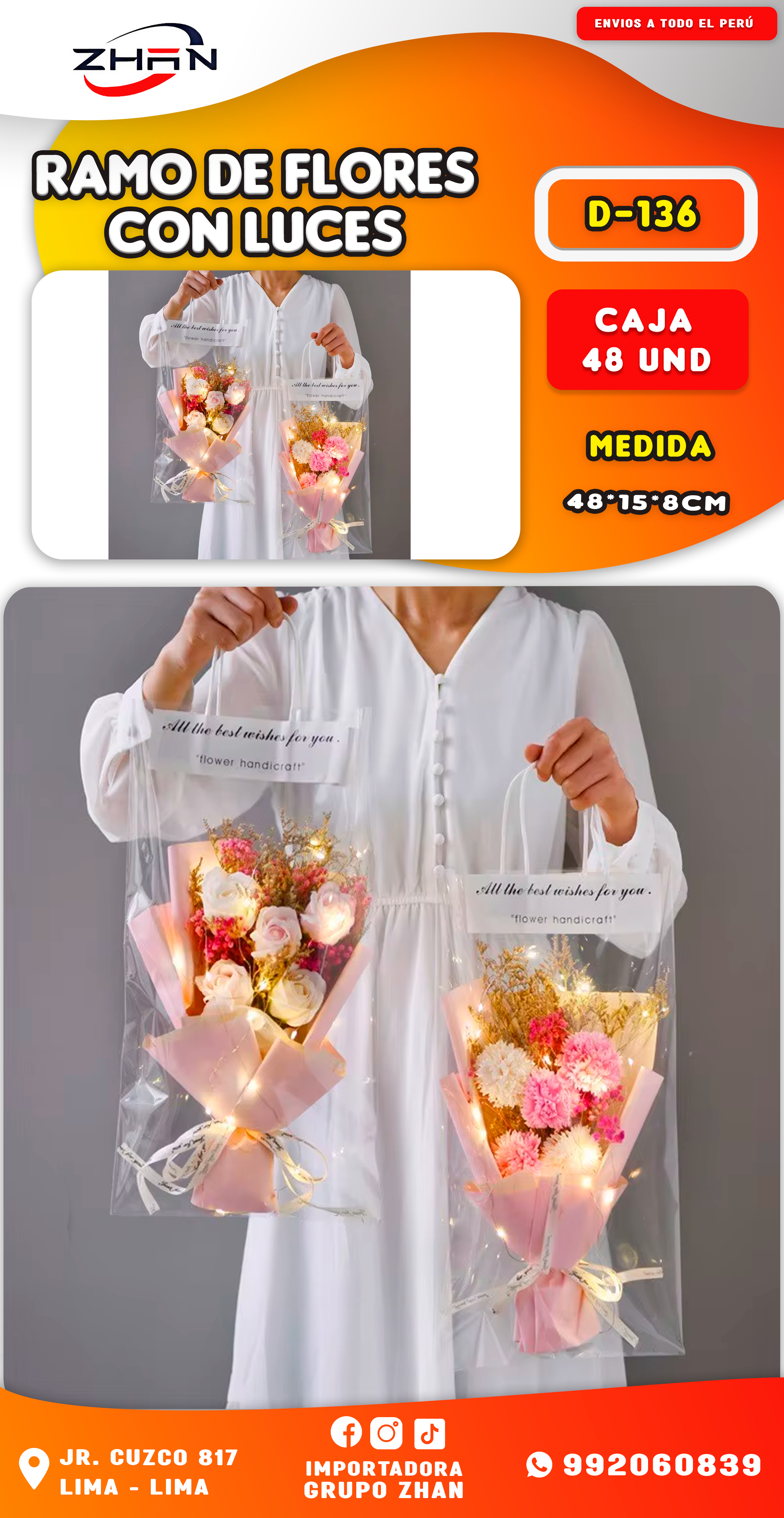RAMO DE FLORES CON LUCES