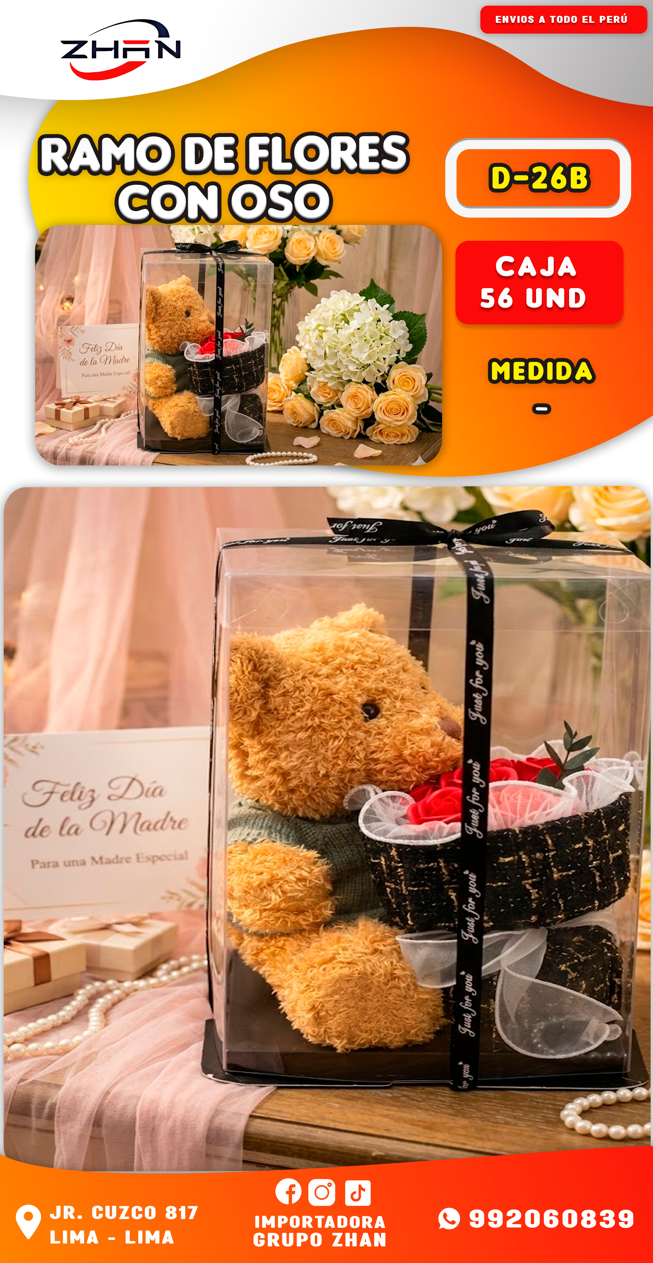 RAMO DE FLORES CON OSO