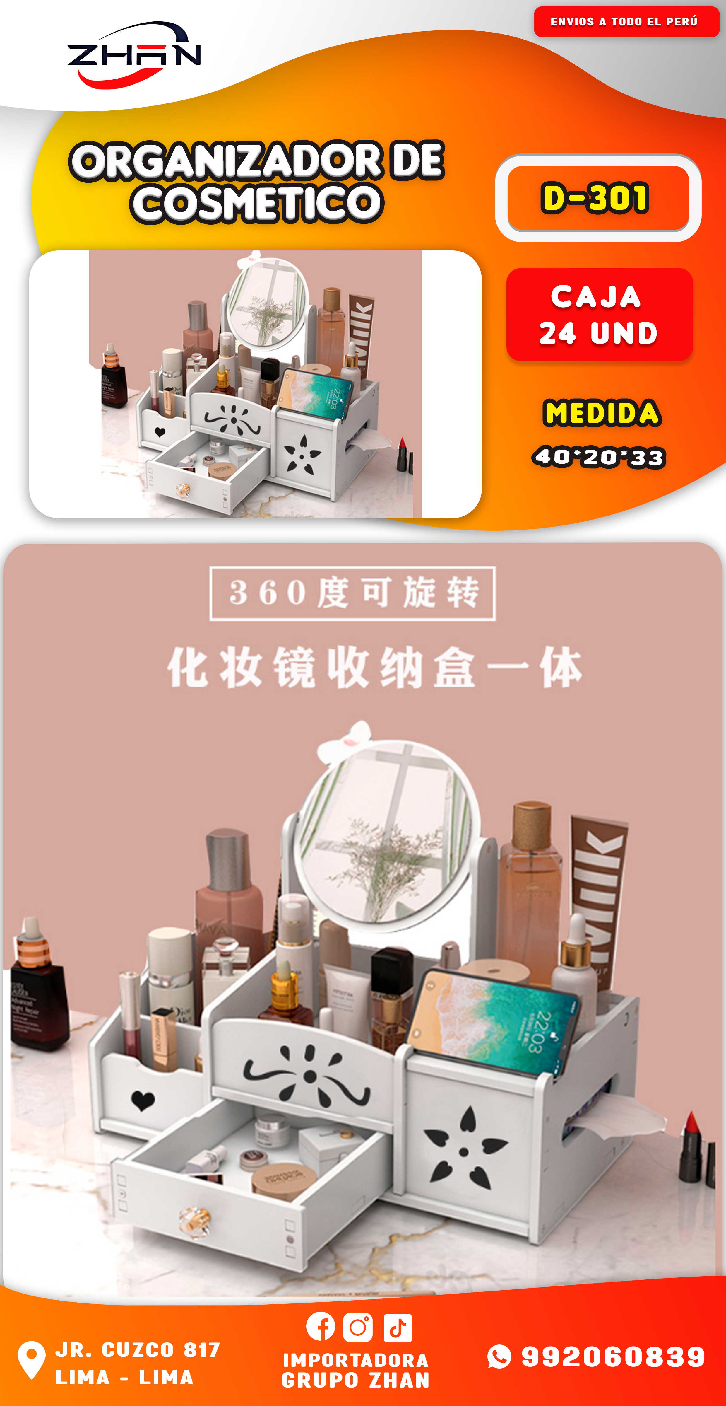 ORGANIZADOR DE COSMETICO