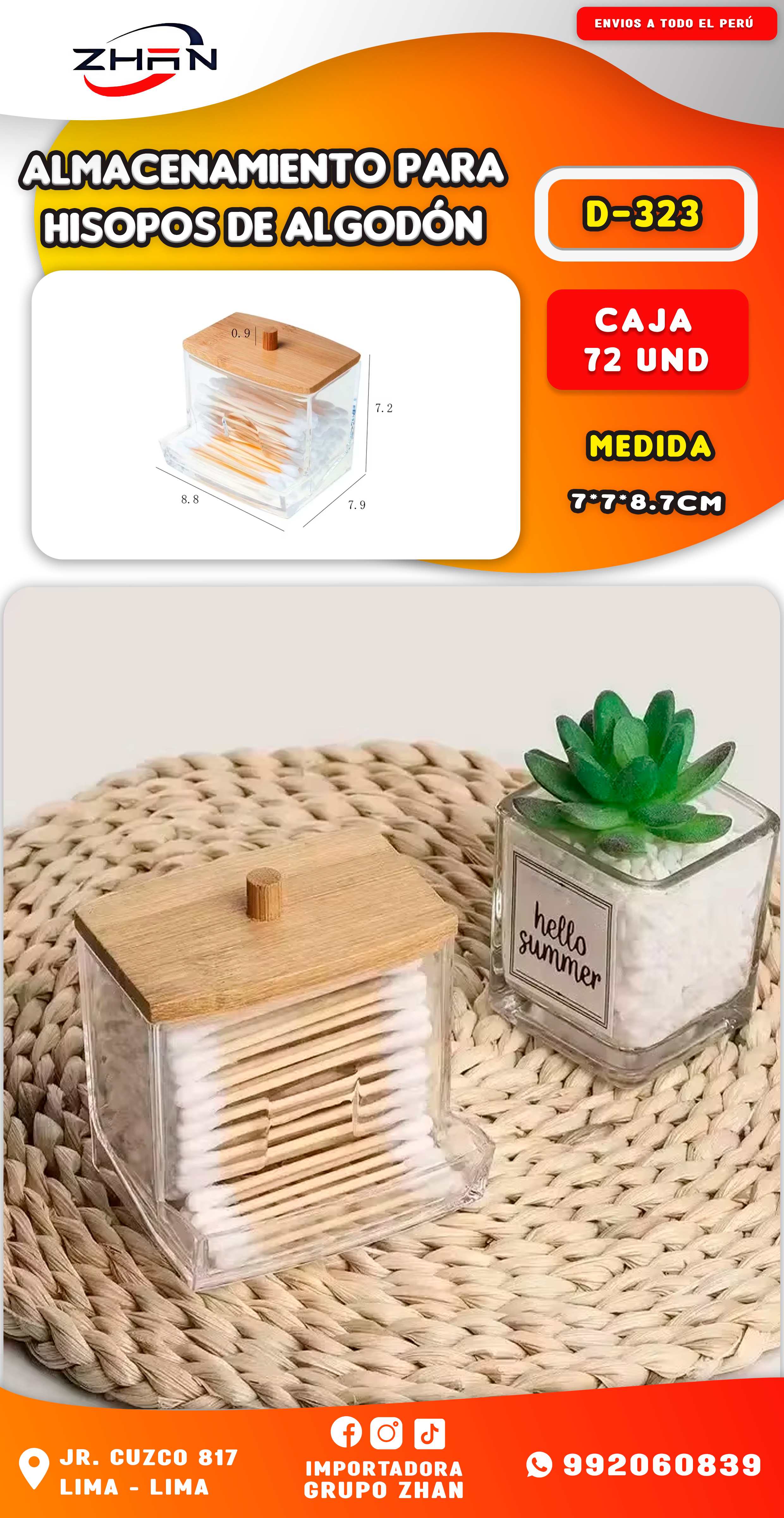 ALMACENAMIENTO PARA HISOPOS DE ALGODON