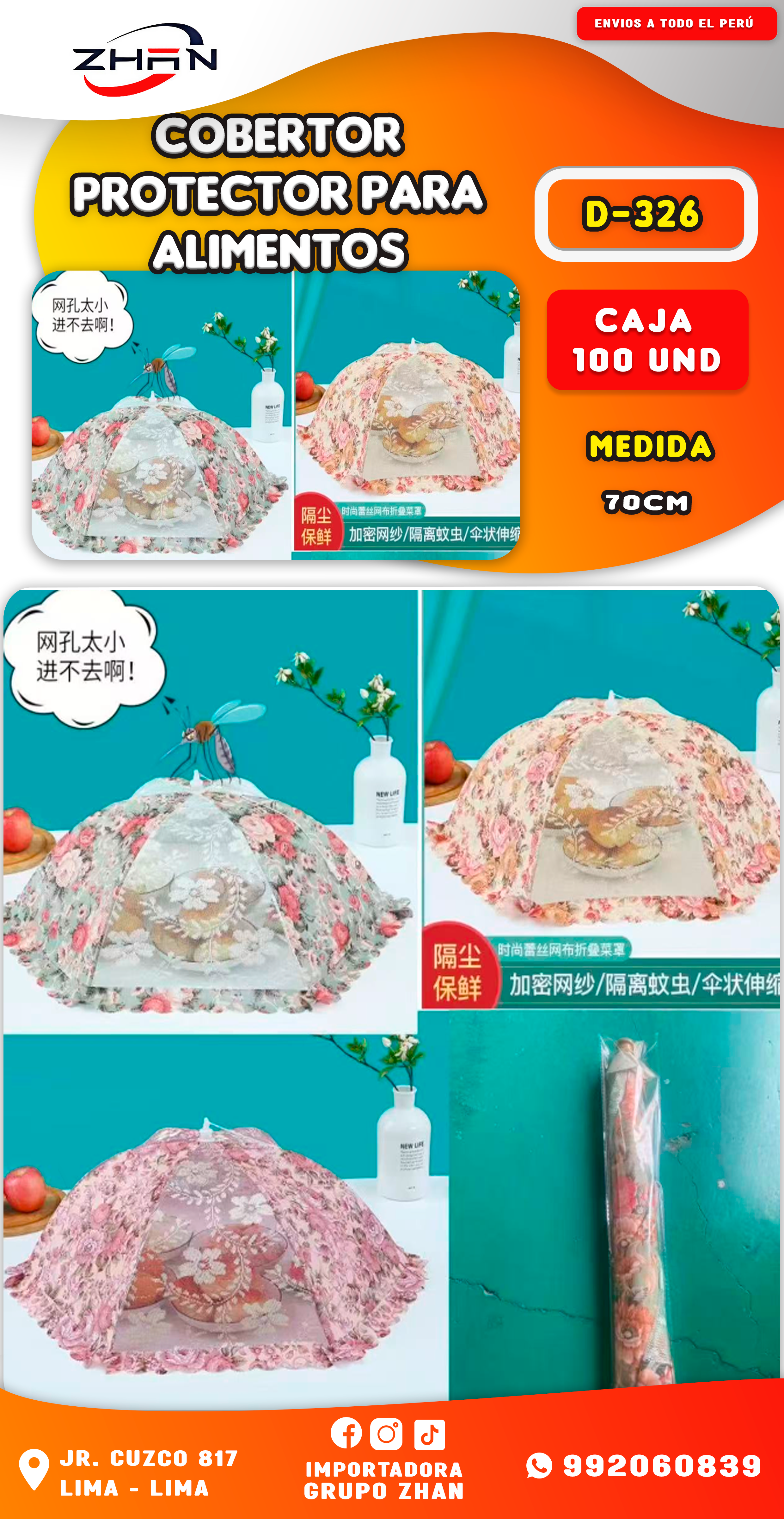 COBERTOR PROTECTOR PARA ALIMENTOS