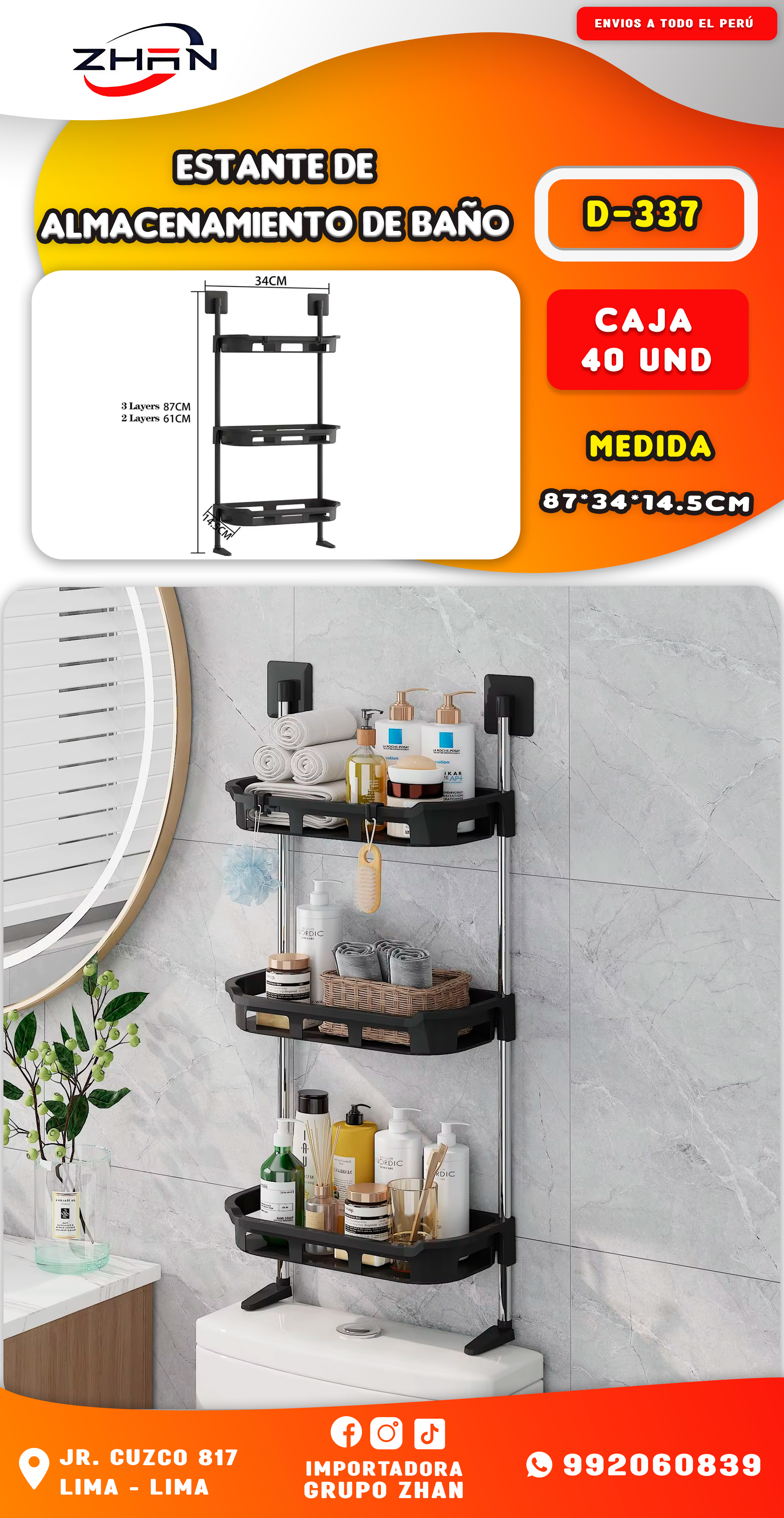 ESTANTE DE ALMACENAMIENTO DE BAÑO