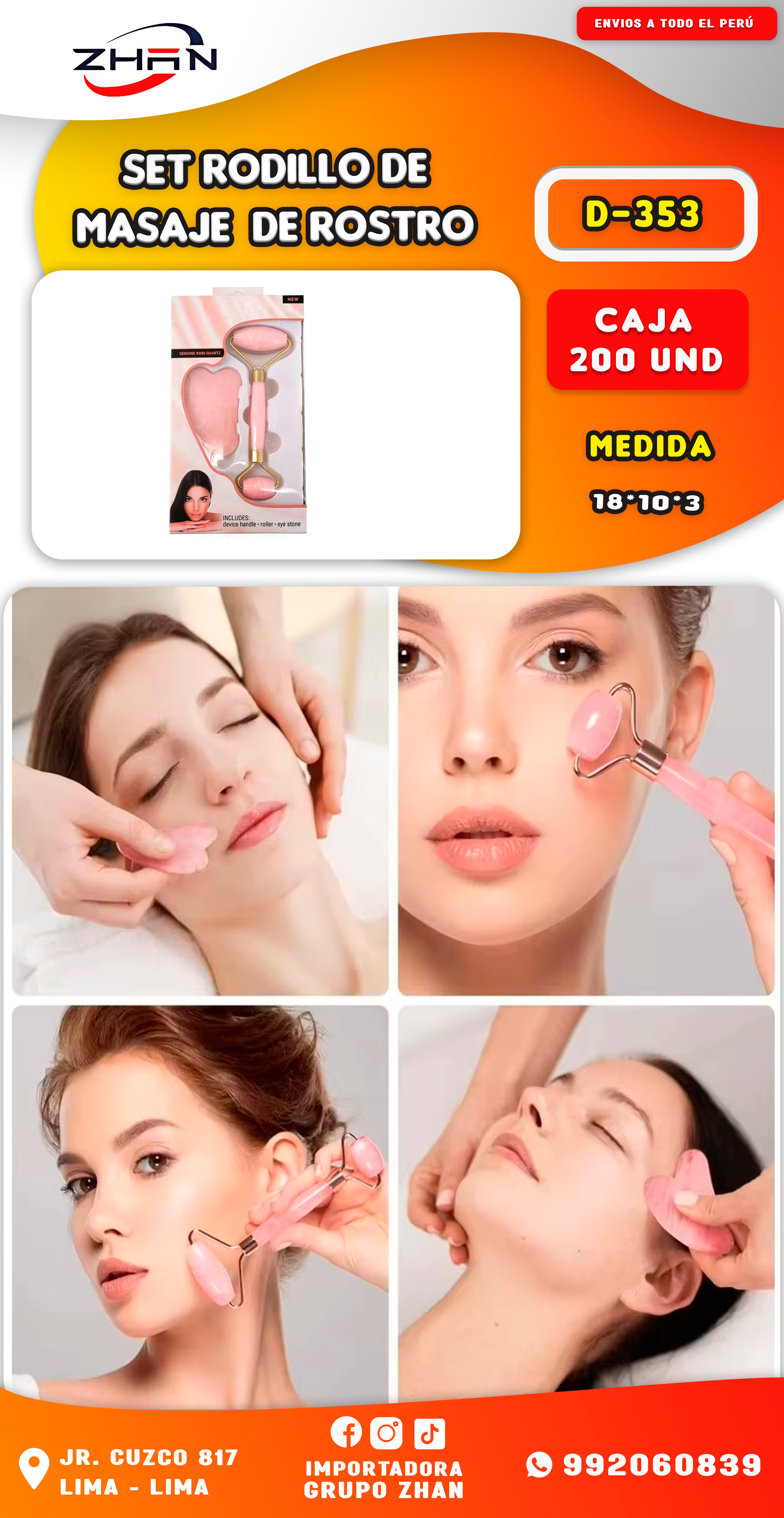 SET RODILLO DE MASAJE DE ROSTRO