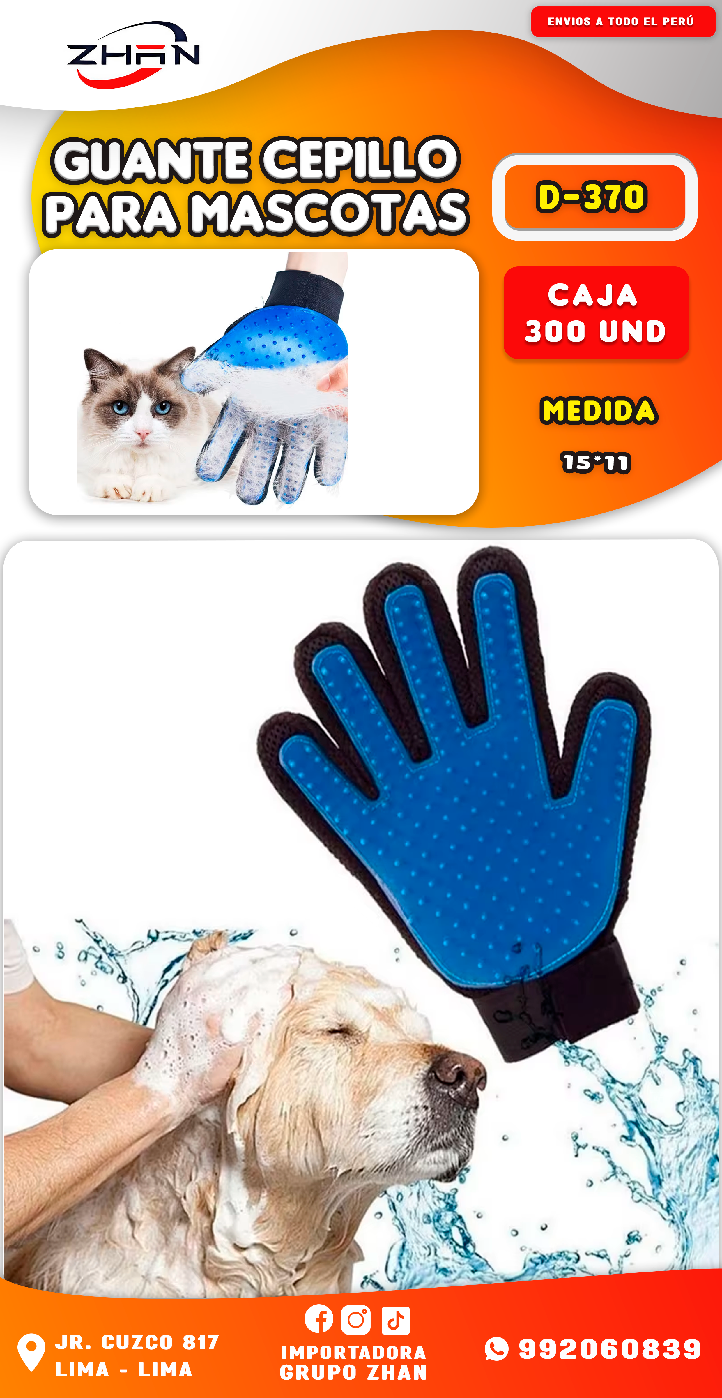 GUANTE CEPILLO PARA MASCOTA