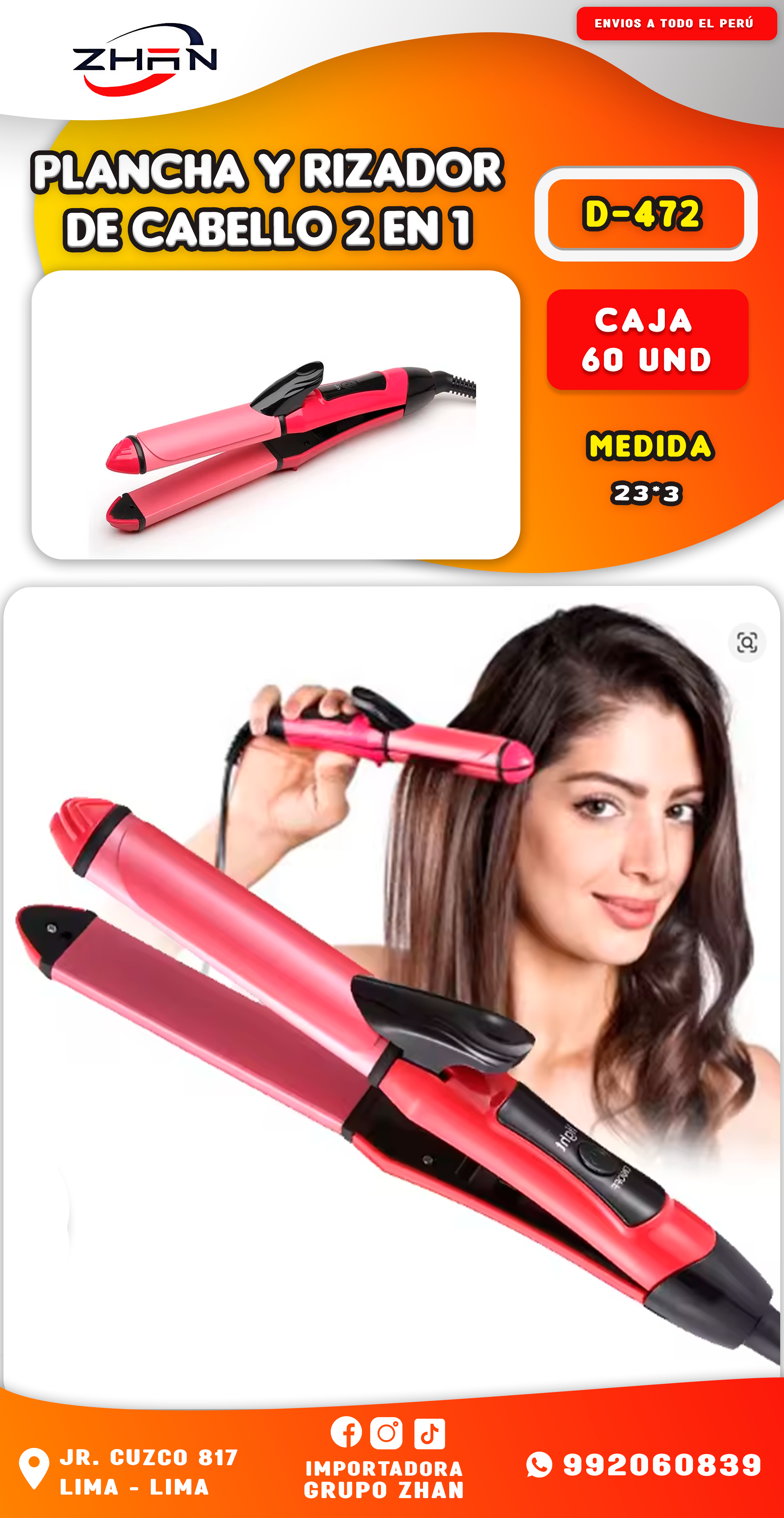 PLANCHA Y RIZADOR DE CABELLO 2 EN 1