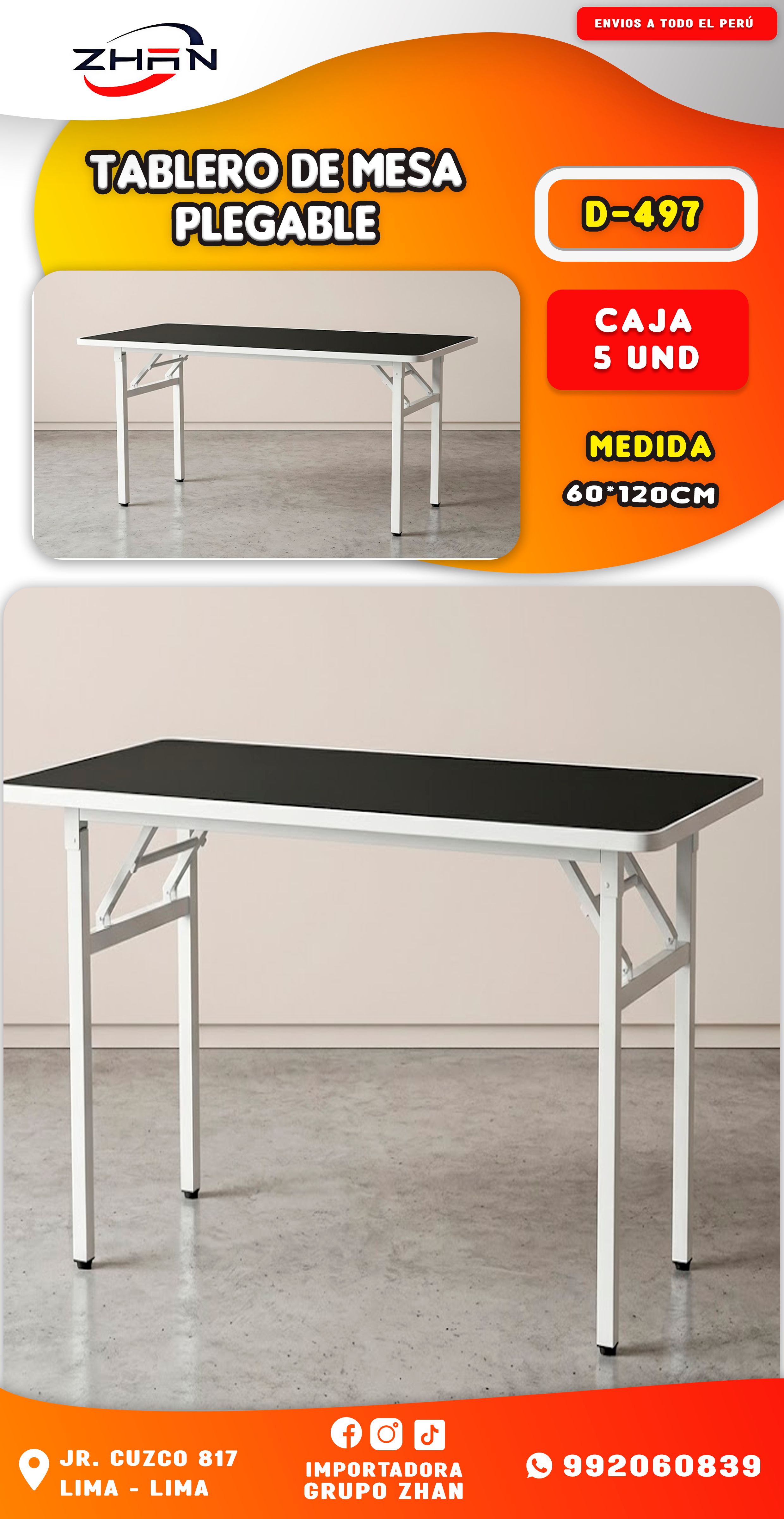 TABLERO DE MESA PLEGABLE