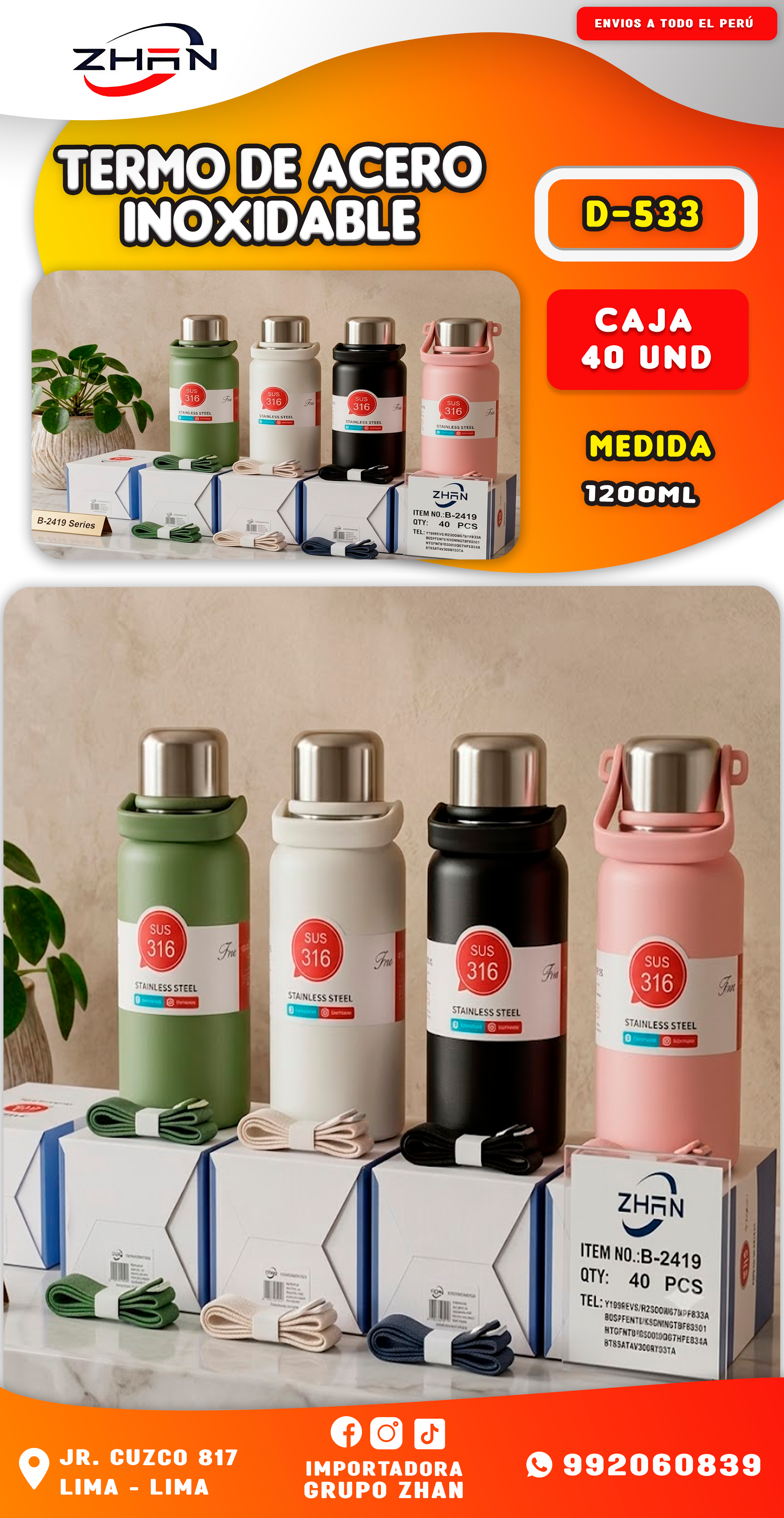 TERMO DE ACERO INOXIDABLE