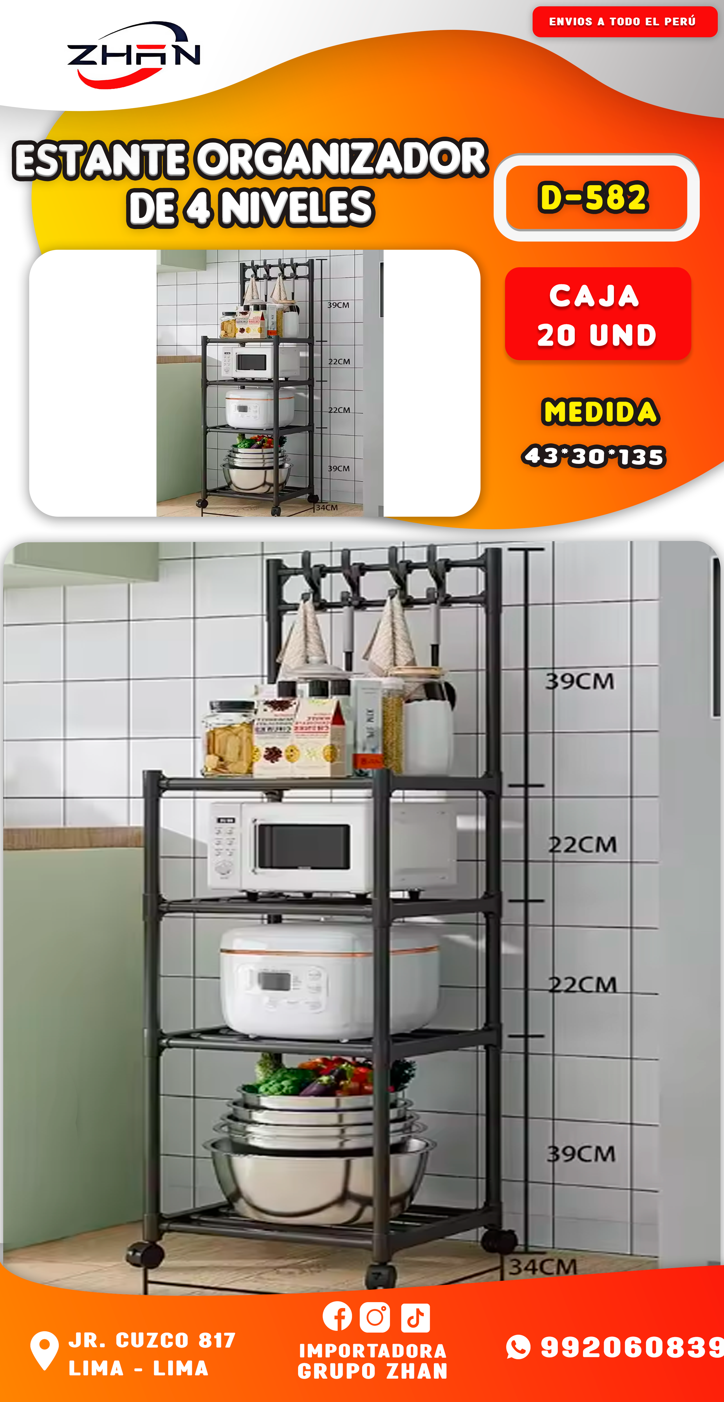 ESTANTE ORGANIZADOR DE 4 NIVELES