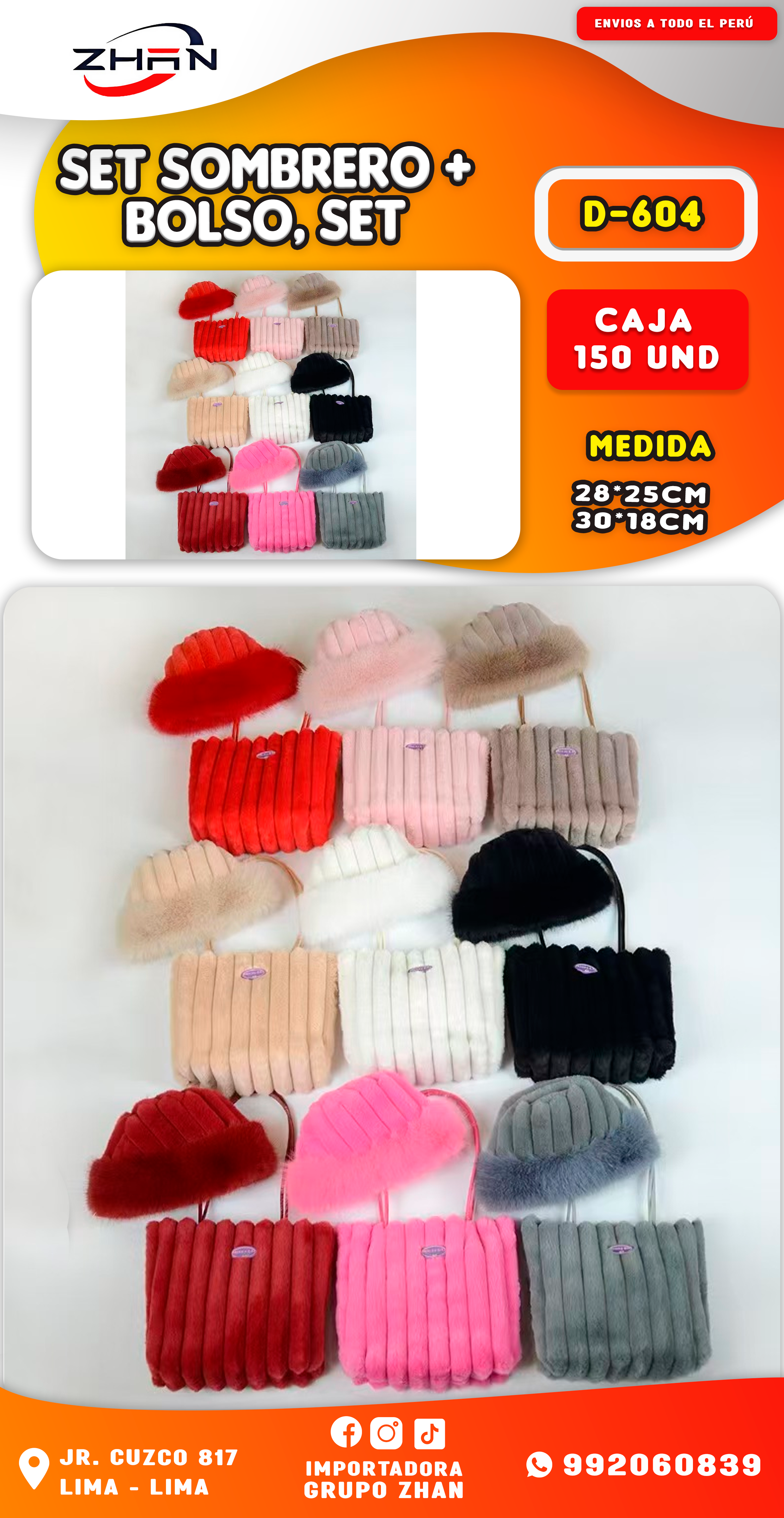 SET SOMBRERO + BOLSO, SET