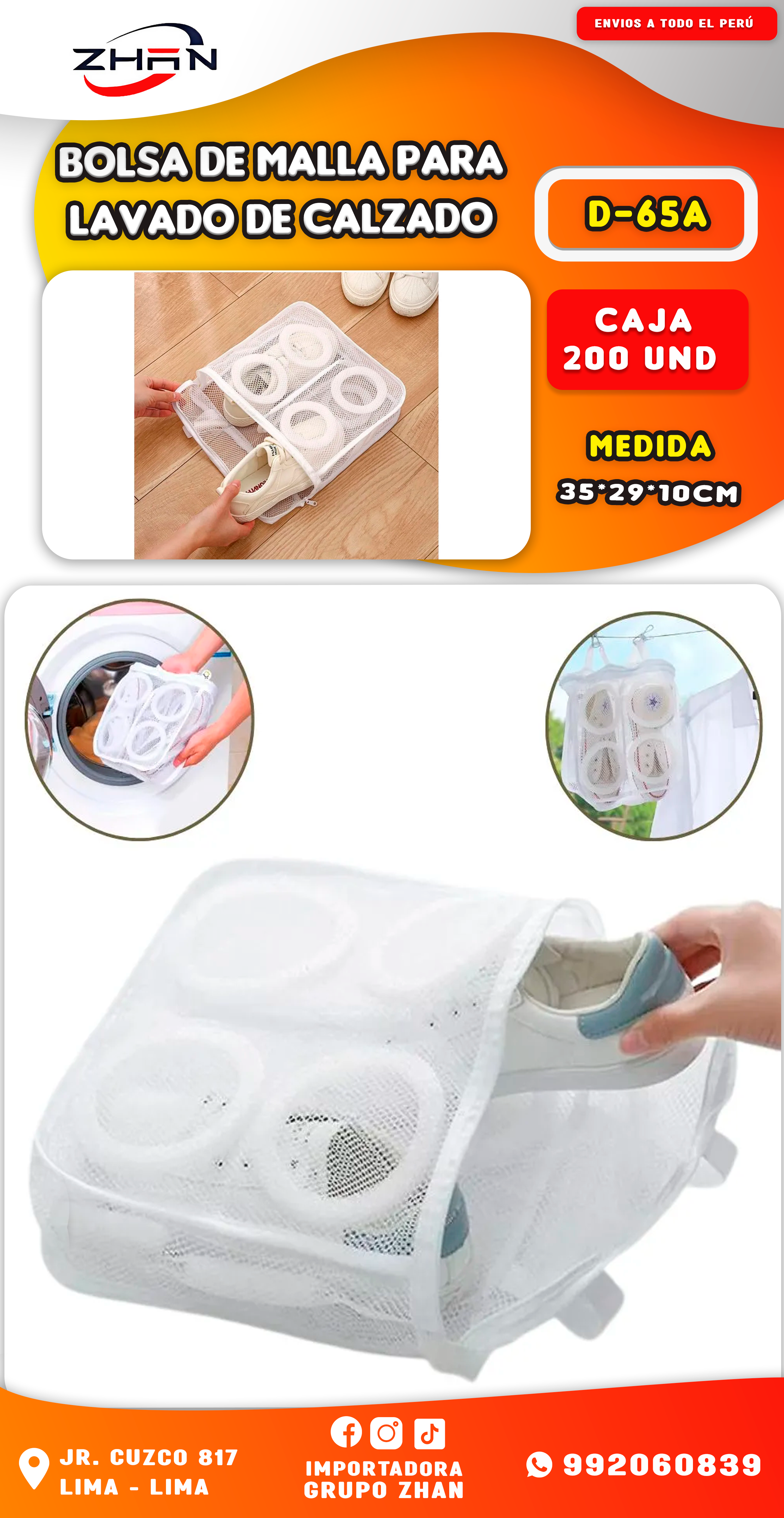 BOLSA DE MALLA PARA LAVADOR DE CALZADO