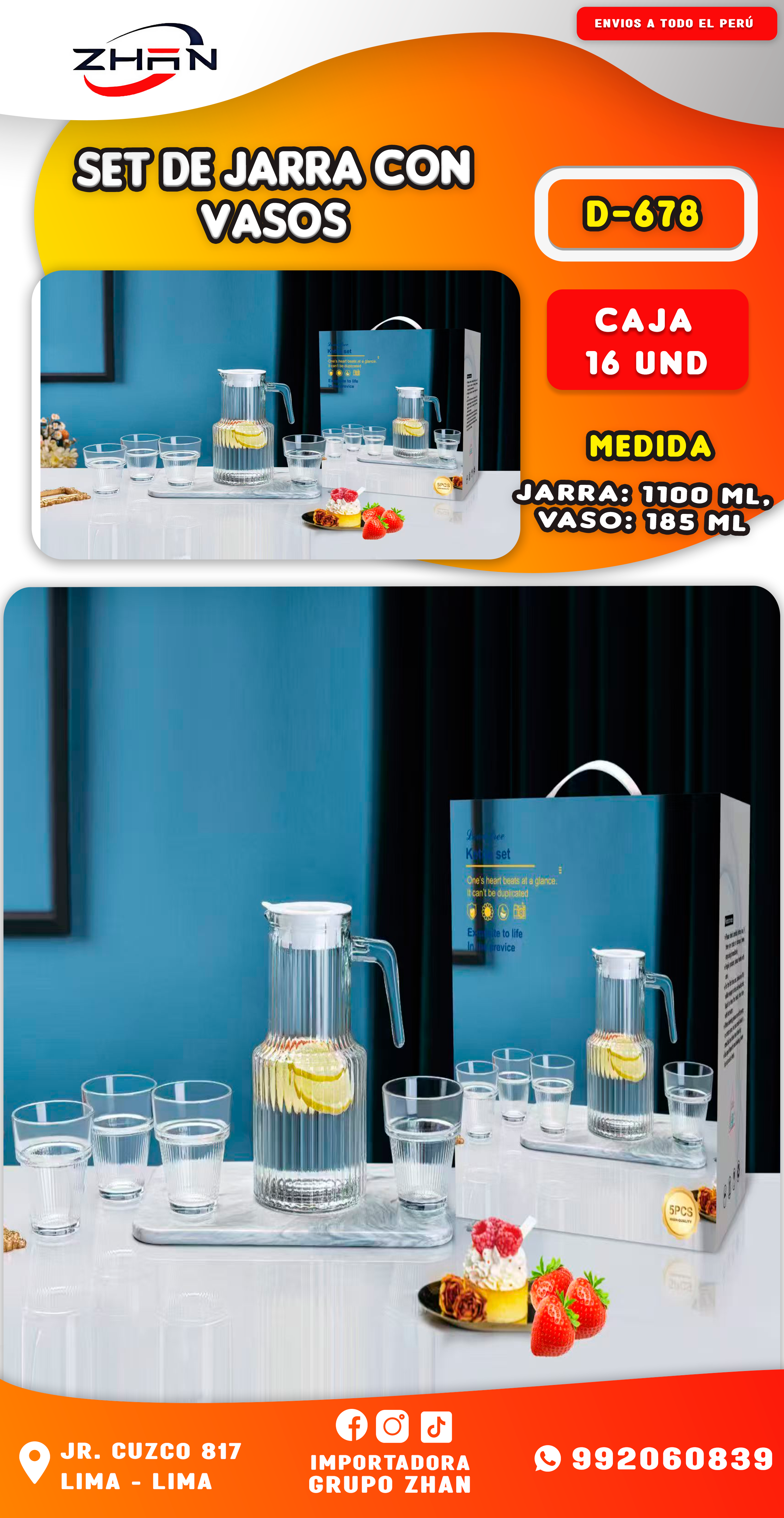 SET DE JARRA CON VASOS