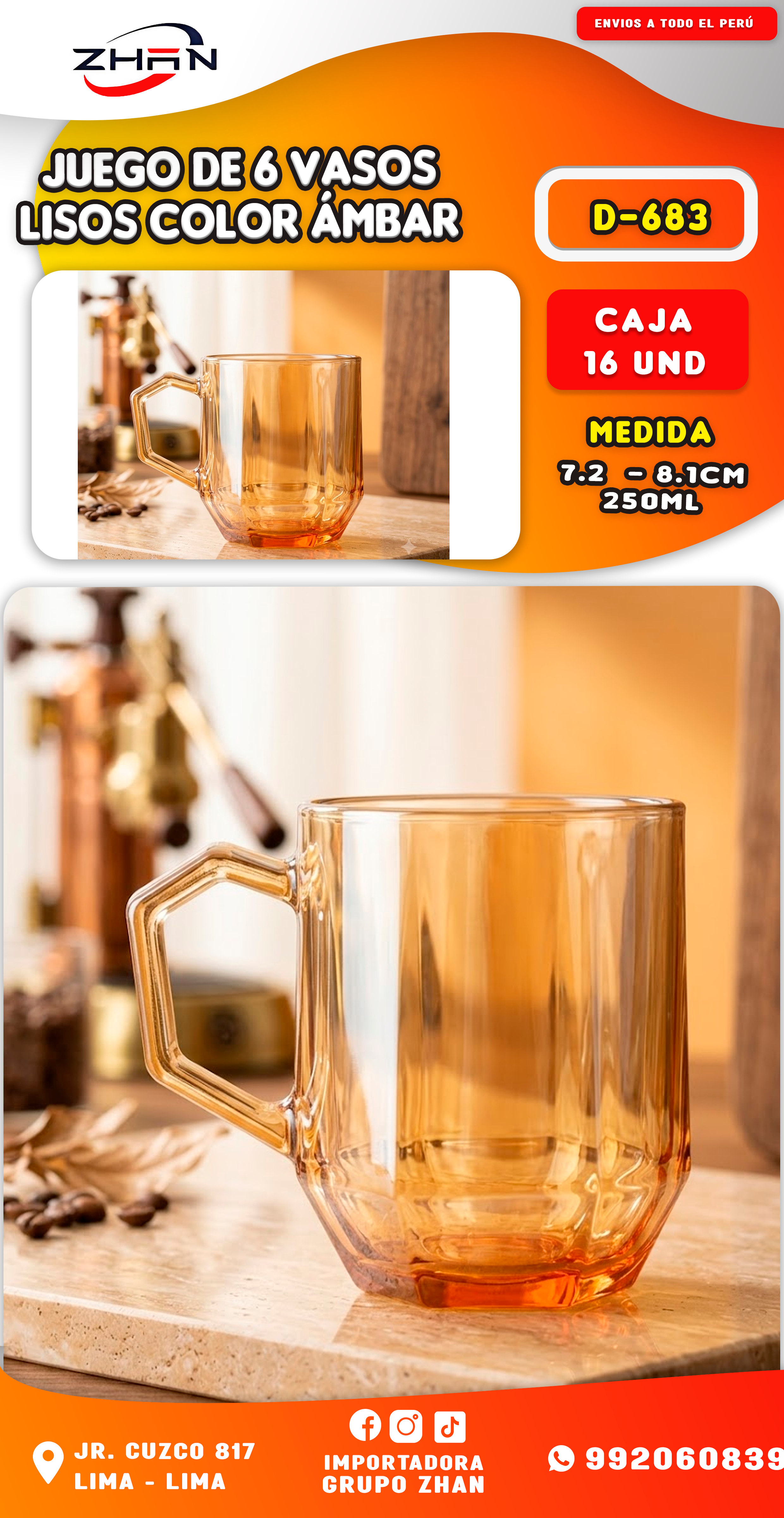 JUEGO DE 6 VASOS