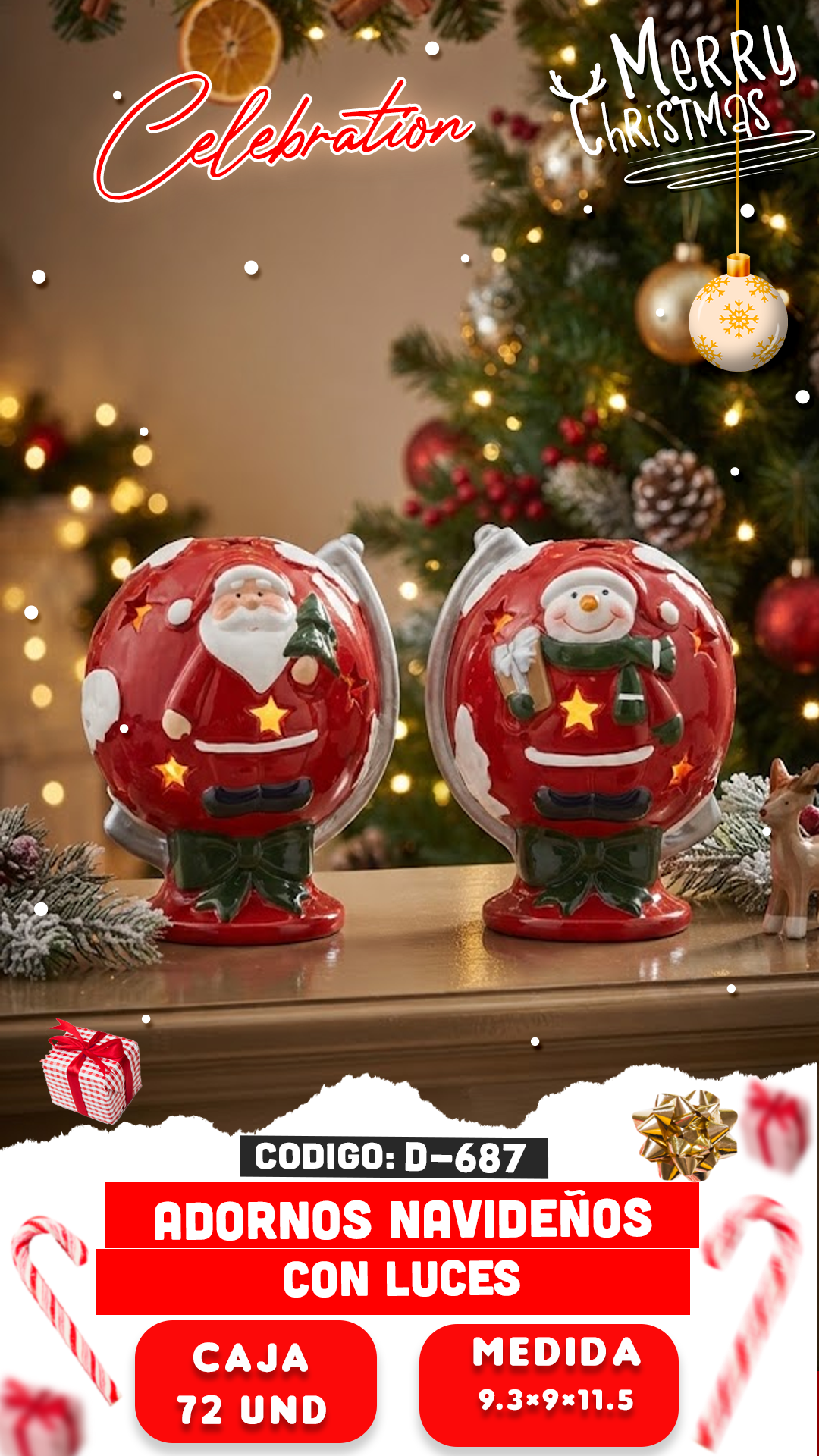 Adornos navideños con luces