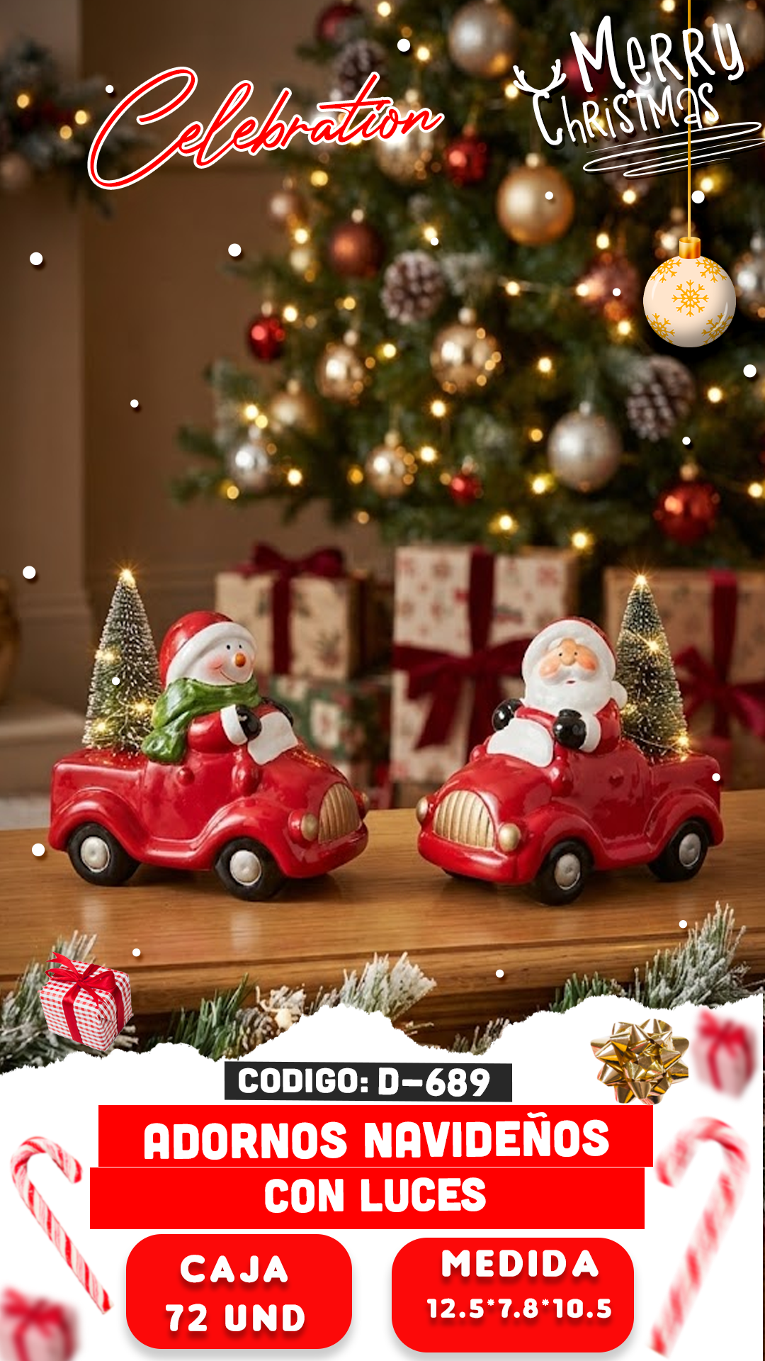 Adornos navideños con luces